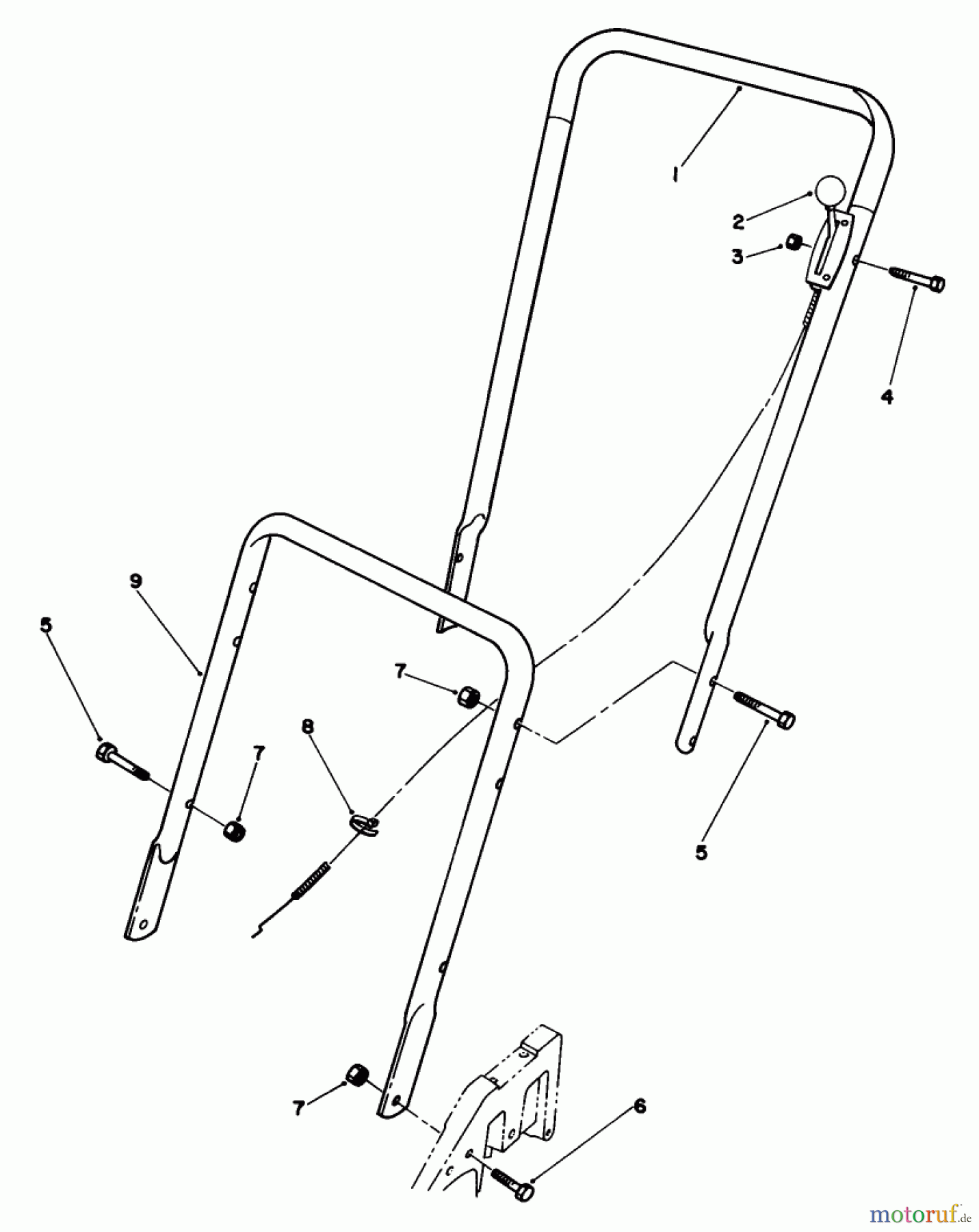  Toro Neu Mowers, Walk-Behind Seite 2 22025C - Toro Lawnmower, 1987 (7000001-7999999) HANDLE ASSEMBLY