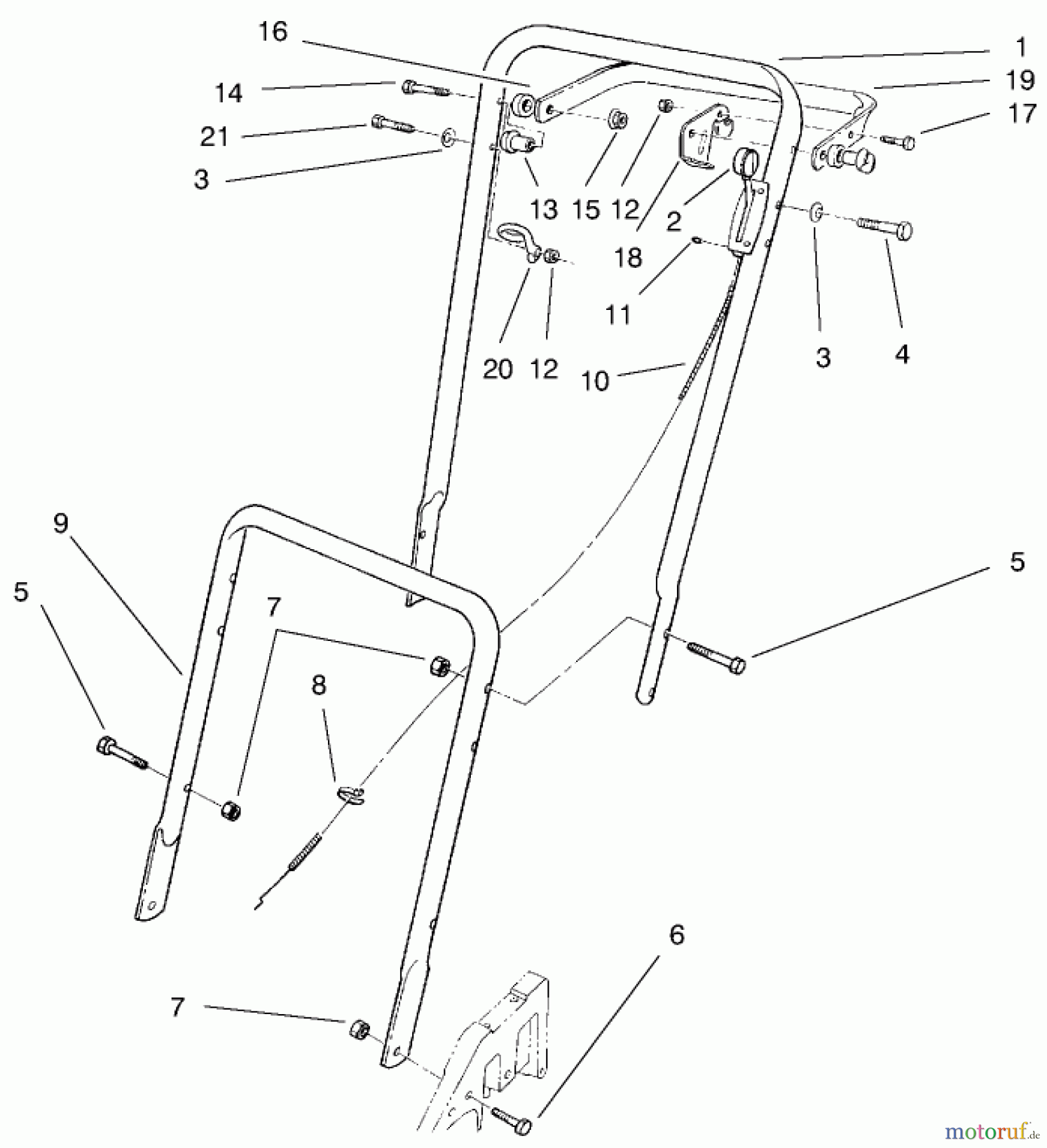  Toro Neu Mowers, Walk-Behind Seite 2 22026 - Toro Side Discharge Mower, 1997 (7900001-7999999) HANDLE ASSEMBLY