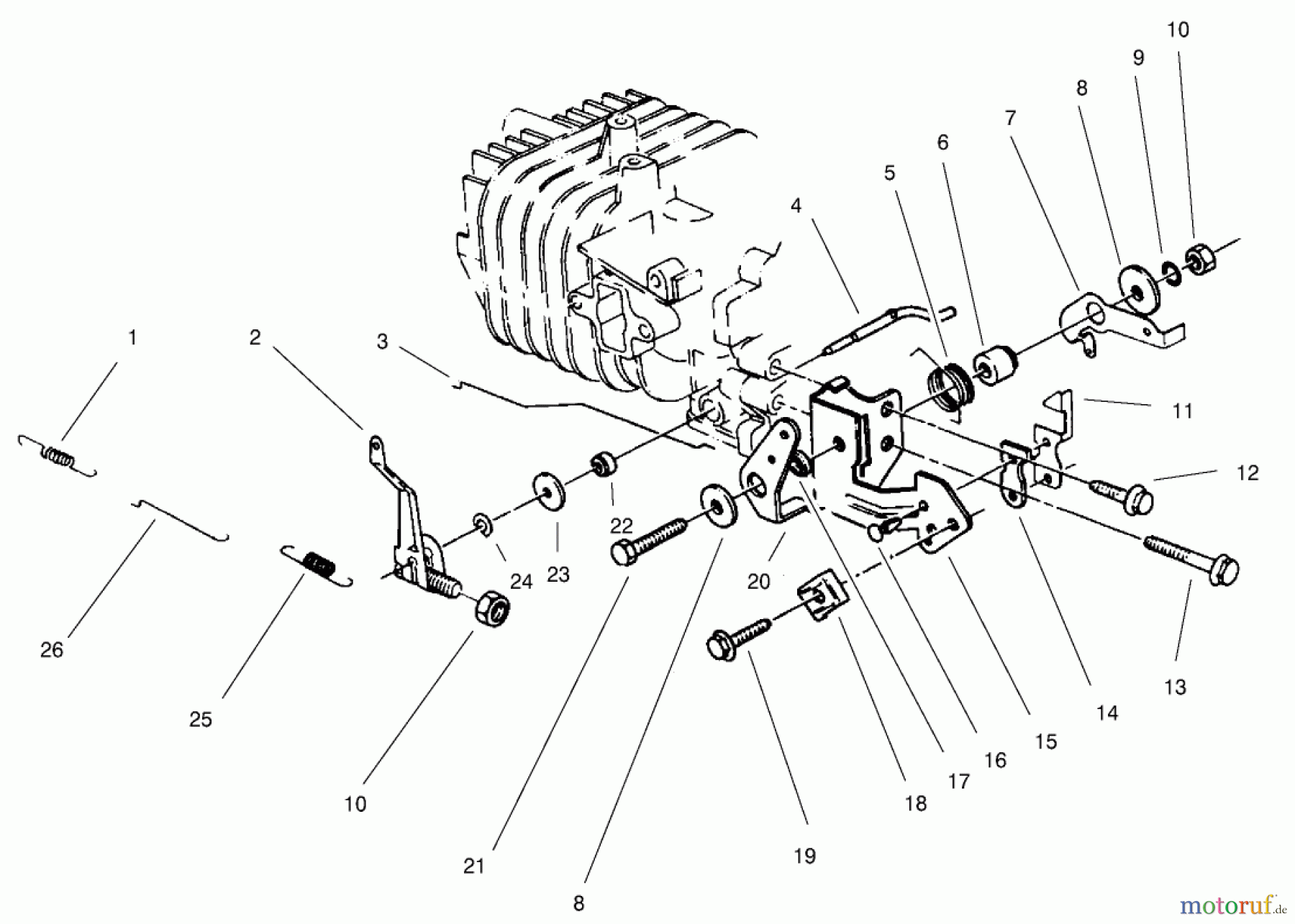  Toro Neu Mowers, Walk-Behind Seite 2 22026 - Toro Side Discharge Mower, 2000 (200000001-200999999) GOVERNOR ASSEMBLY (MODEL NO. 48PW)