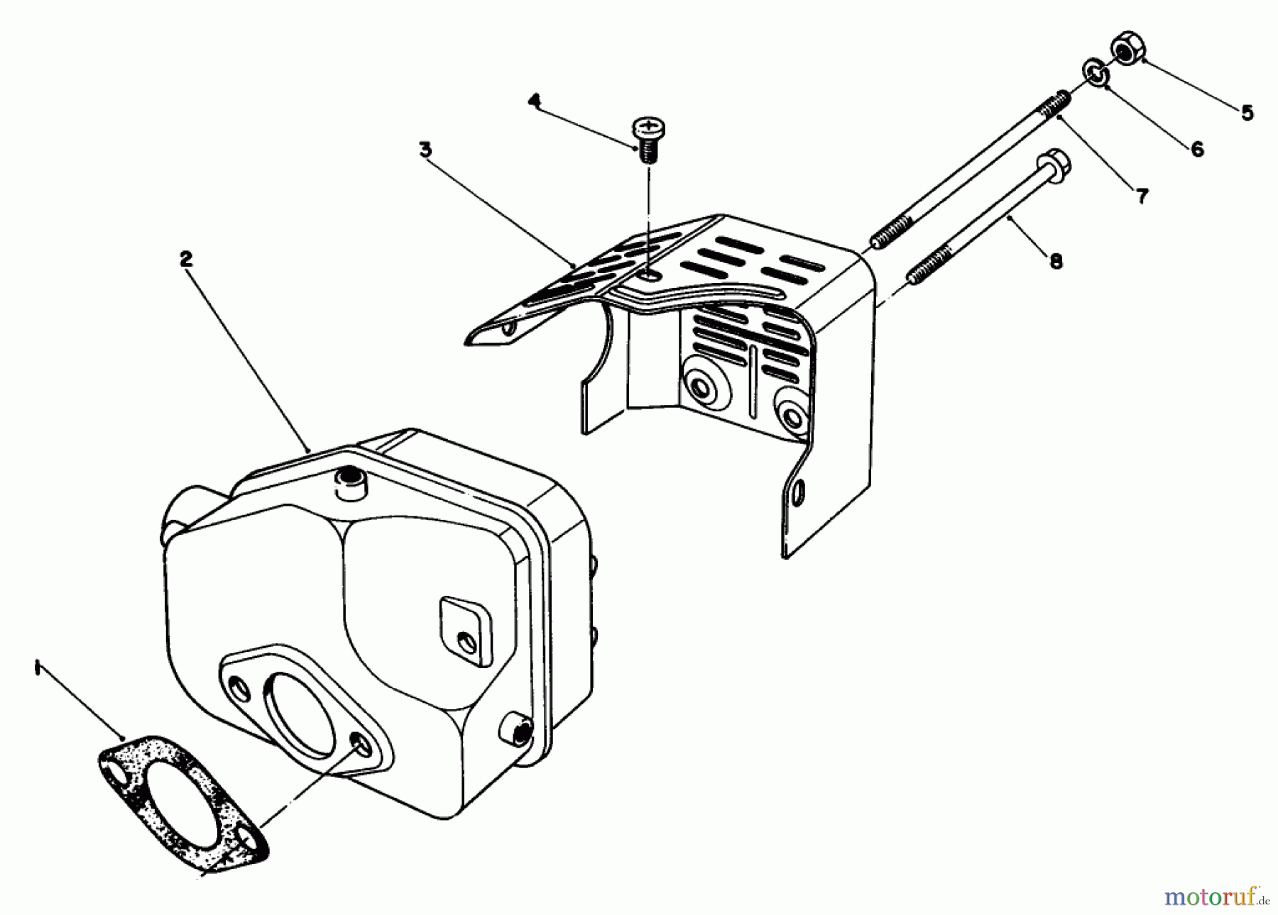  Toro Neu Mowers, Walk-Behind Seite 2 22030 - Toro Lawnmower, 1984 (4000001-4999999) MUFFLER ASSEMBLY