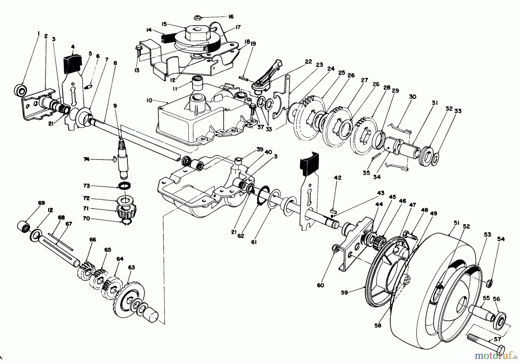  Toro Neu Mowers, Walk-Behind Seite 2 22035 - Toro Lawnmower, 1990 (0000001-0999999) GEAR CASE ASSEMBLY (MODEL 22035)