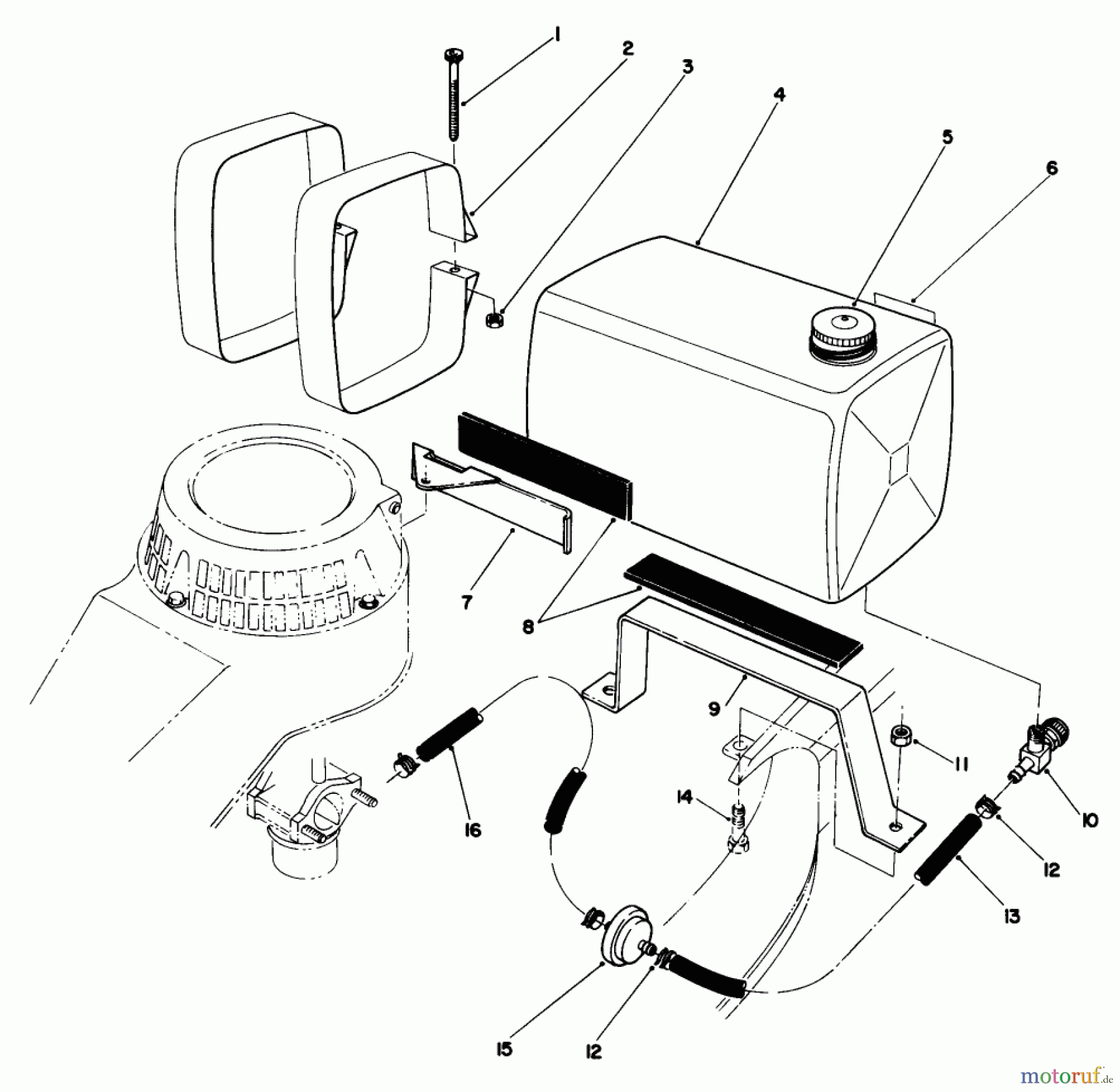  Toro Neu Mowers, Walk-Behind Seite 2 22035C - Toro Lawnmower, 1987 (7000001-7999999) GAS TANK ASSEMBLY