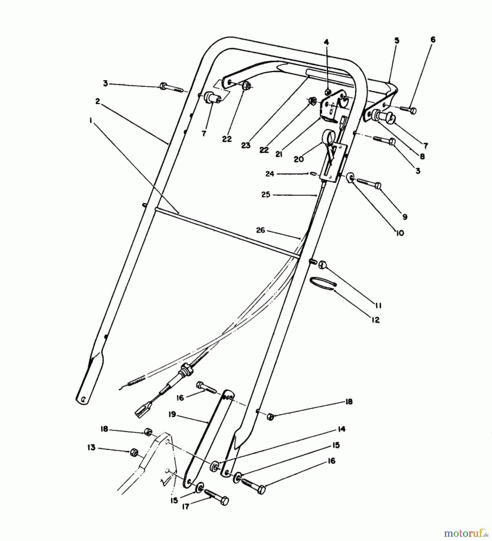  Toro Neu Mowers, Walk-Behind Seite 2 22036 - Toro Lawnmower, 1990 (0000001-0999999) HANDLE ASSEMBLY