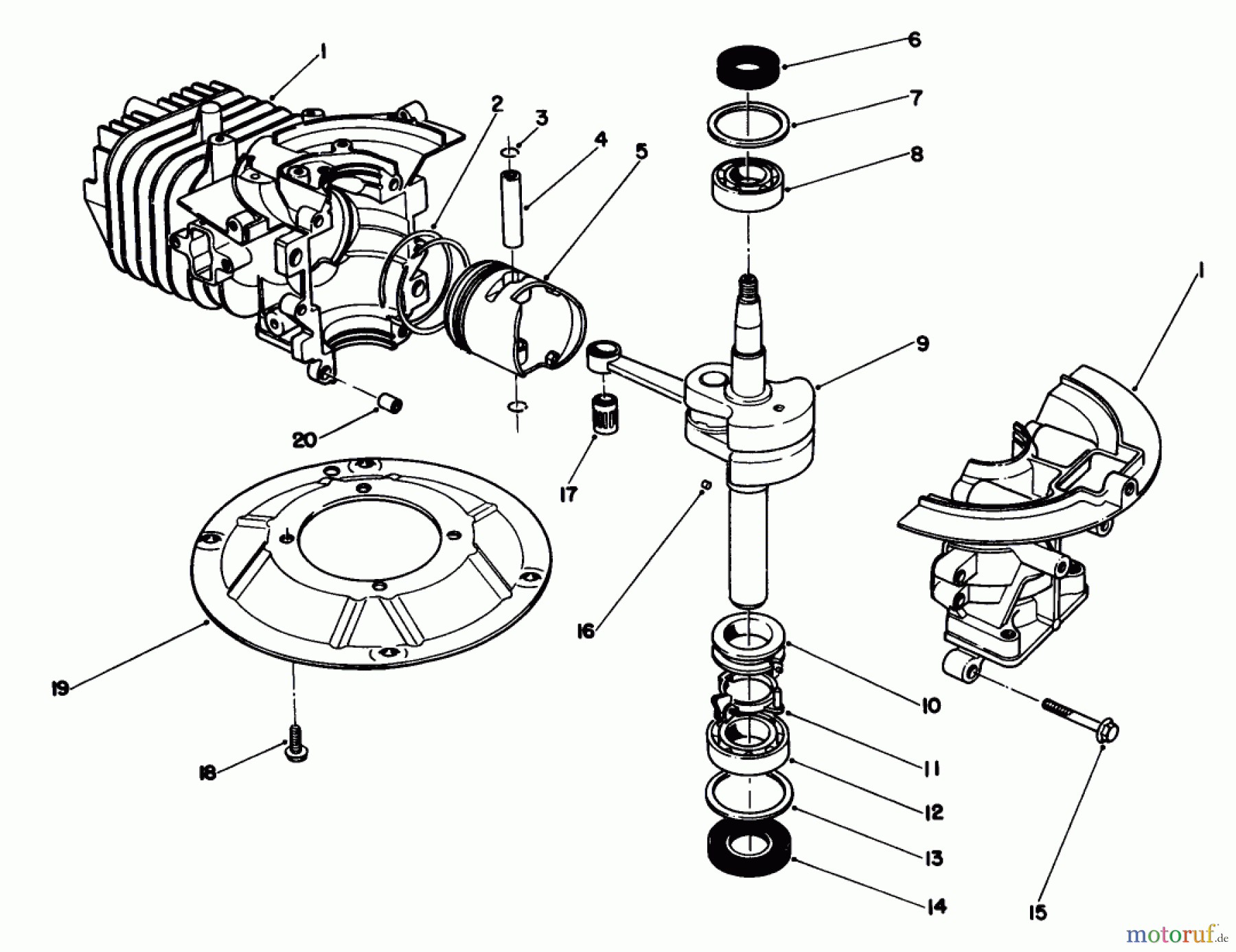  Toro Neu Mowers, Walk-Behind Seite 2 22036 - Toro Lawnmower, 1992 (2000001-2999999) CRANKSHAFT ASSEMBLY (MODEL NO. 47PM1-3)