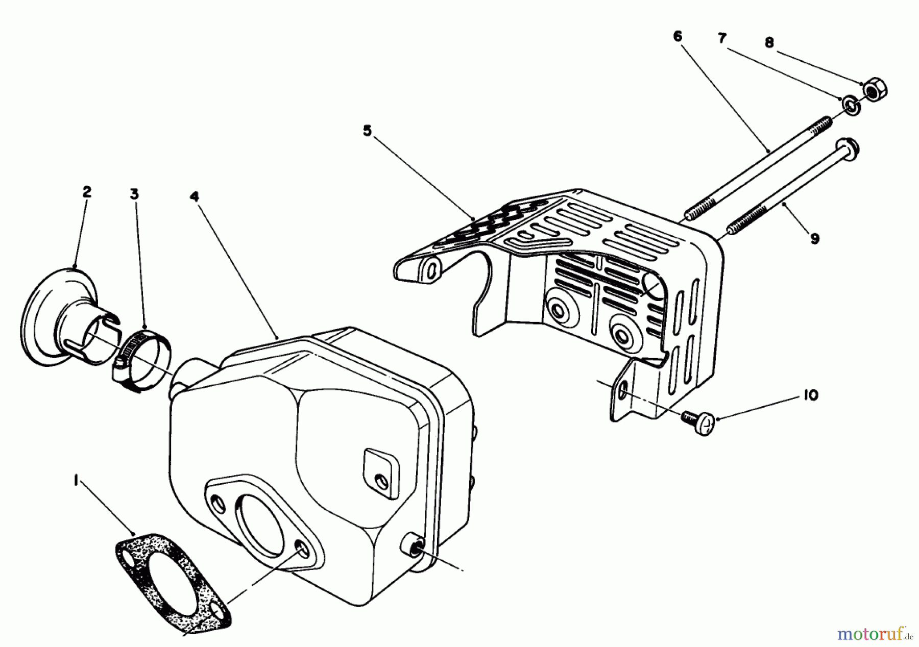  Toro Neu Mowers, Walk-Behind Seite 2 22040 - Toro Lawnmower, 1991 (1000001-1999999) MUFFLER ASSEMBLY (MODEL NO. 47PL0-3)