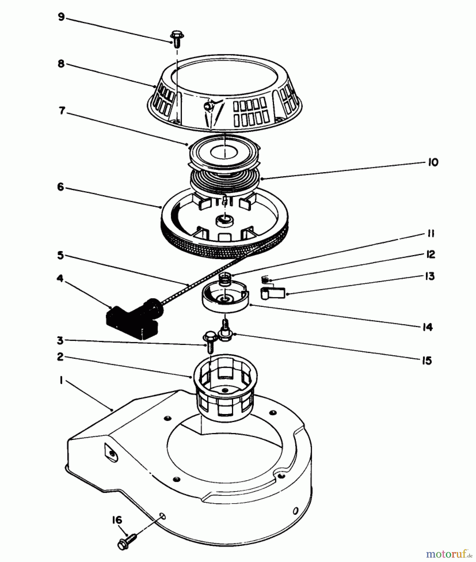  Toro Neu Mowers, Walk-Behind Seite 2 22040 - Toro Lawnmower, 1993 (3900001-3999999) RECOIL ASSEMBLY (MODEL NO. 47PN2-3)