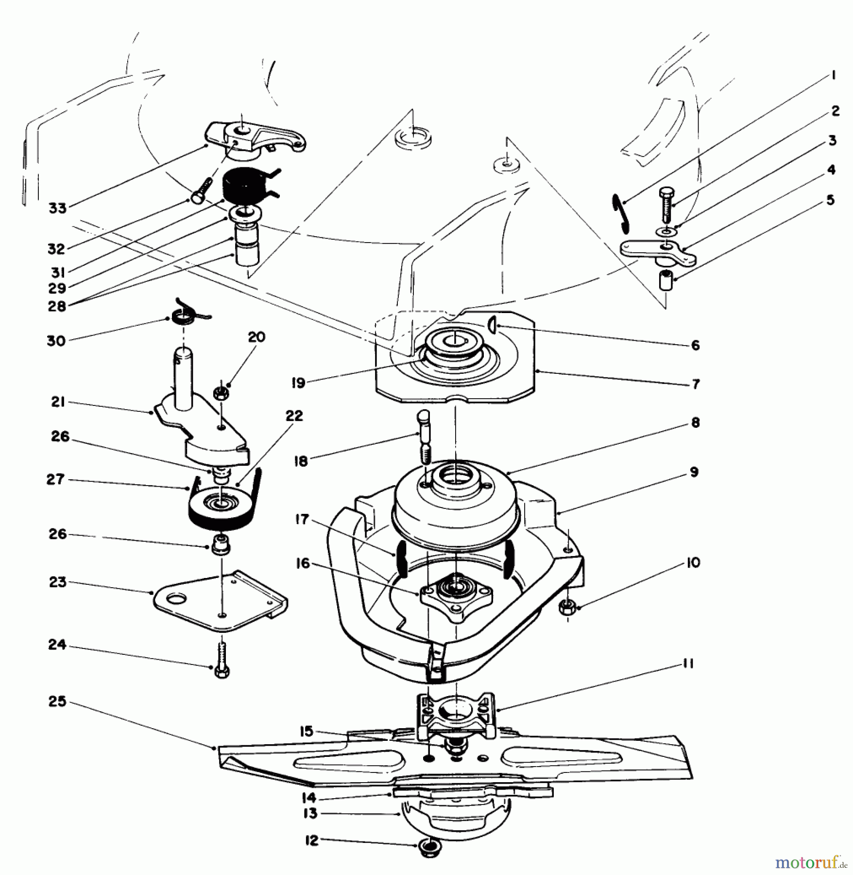  Toro Neu Mowers, Walk-Behind Seite 2 22043 - Toro Lawnmower, 1993 (3900001-3900964) BLADE BRAKE CLUTCH ASSEMBLY