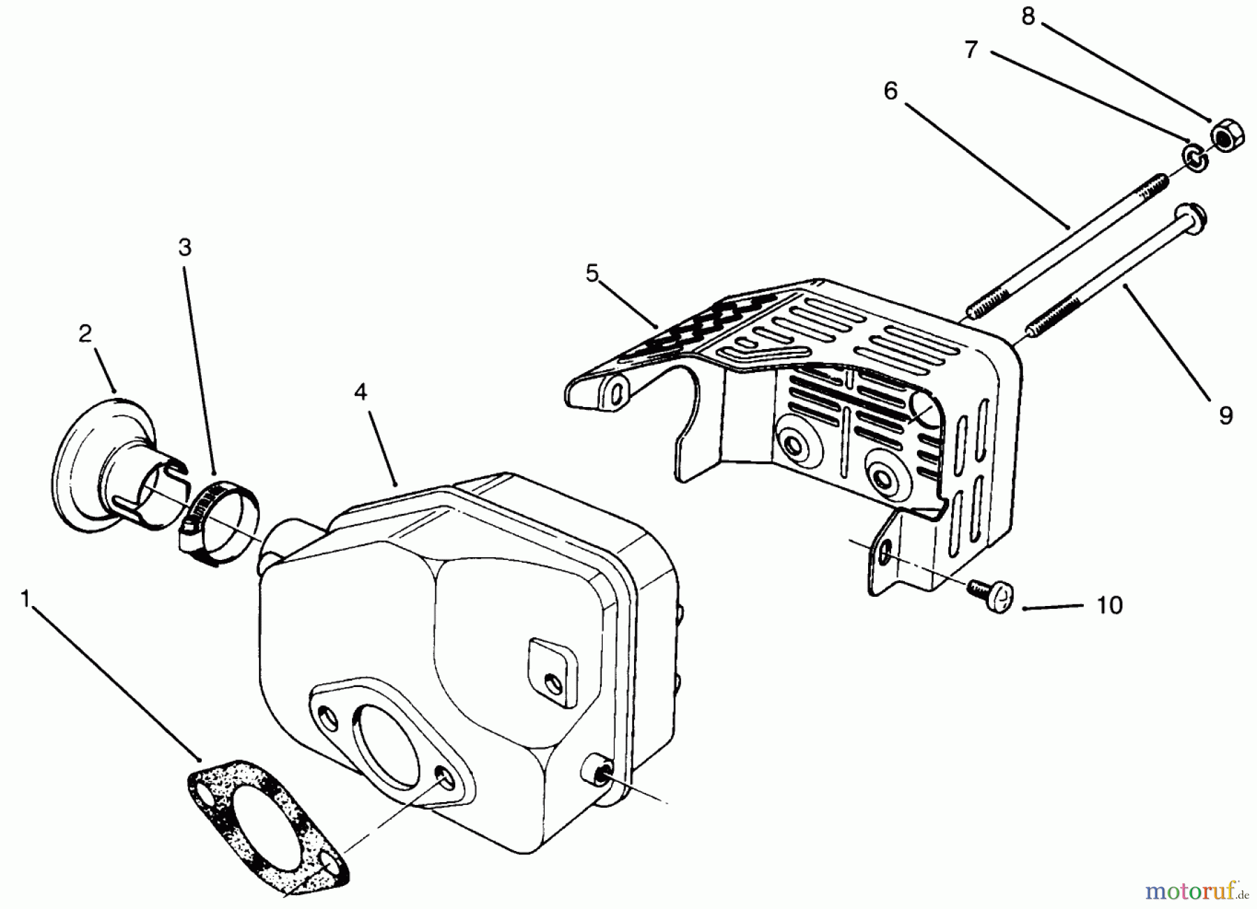  Toro Neu Mowers, Walk-Behind Seite 2 22043 - Toro Lawnmower, 1995 (5900001-5999999) MUFFLER ASSEMBLY (MODEL NO. 47PR4-7)