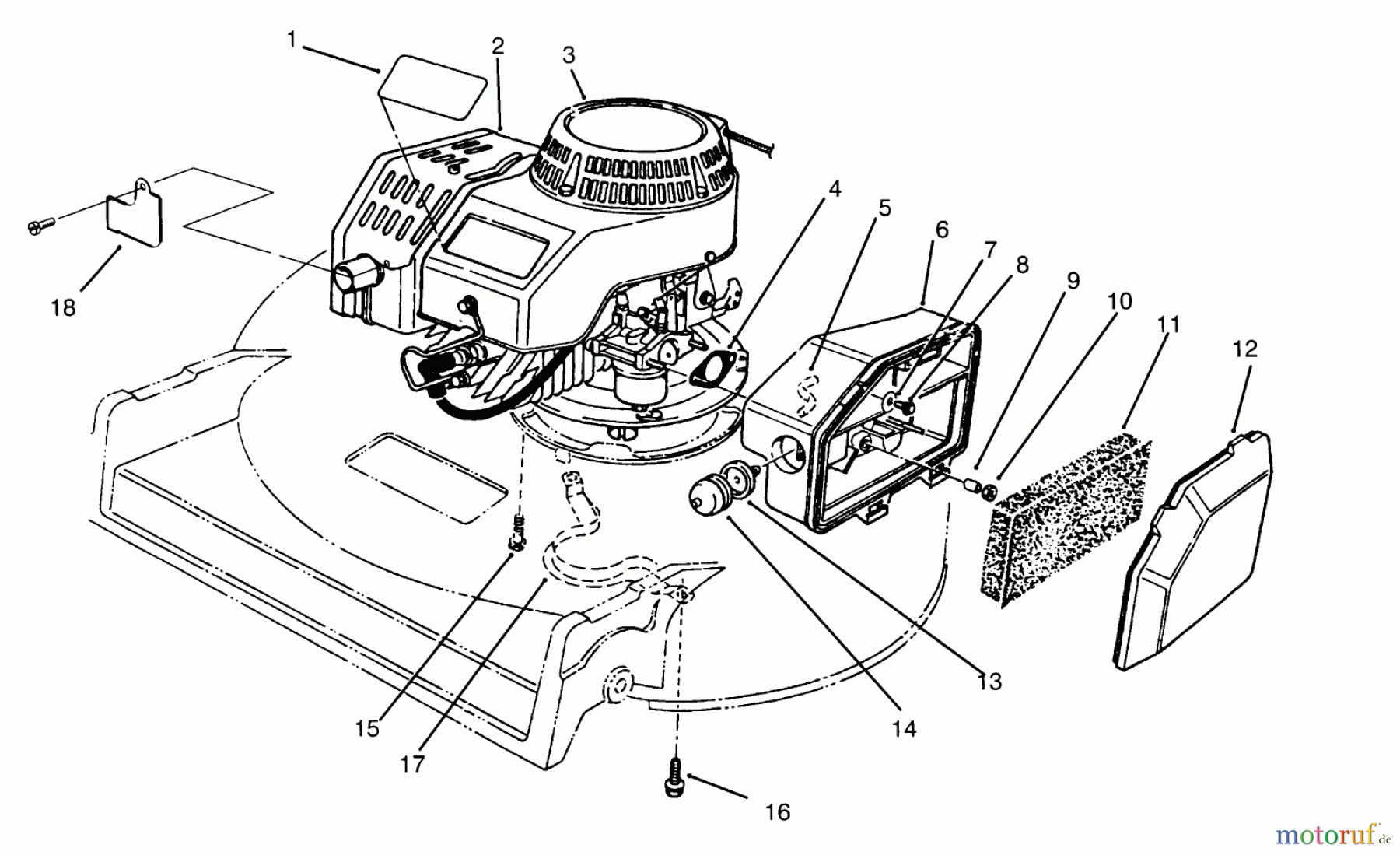  Toro Neu Mowers, Walk-Behind Seite 2 22044BC - Toro Lawnmower, 1995 (5900001-5999999) ENGINE ASSEMBLY