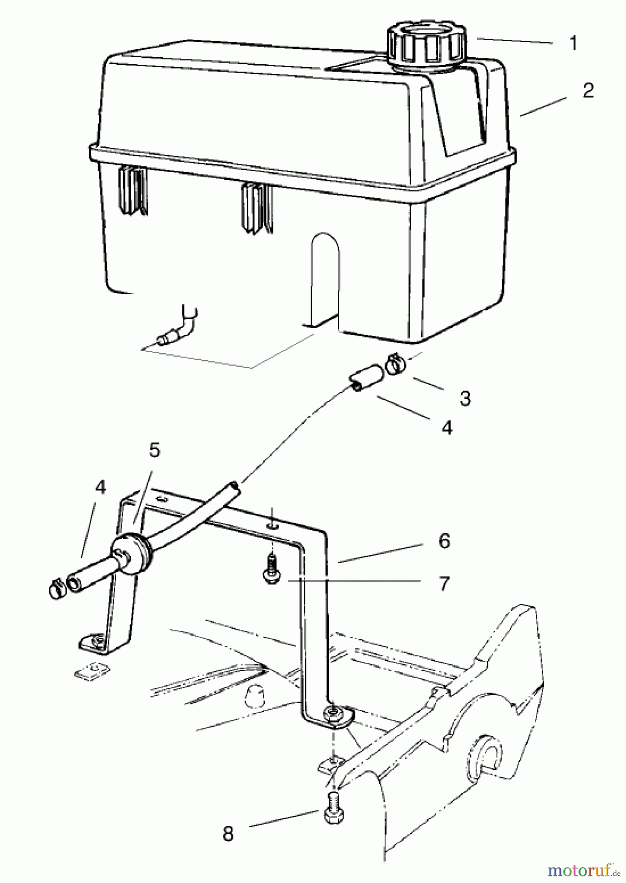  Toro Neu Mowers, Walk-Behind Seite 2 22141 - Toro Lawnmower, 1997 (790000001-799999999) GAS TANK ASSEMBLY