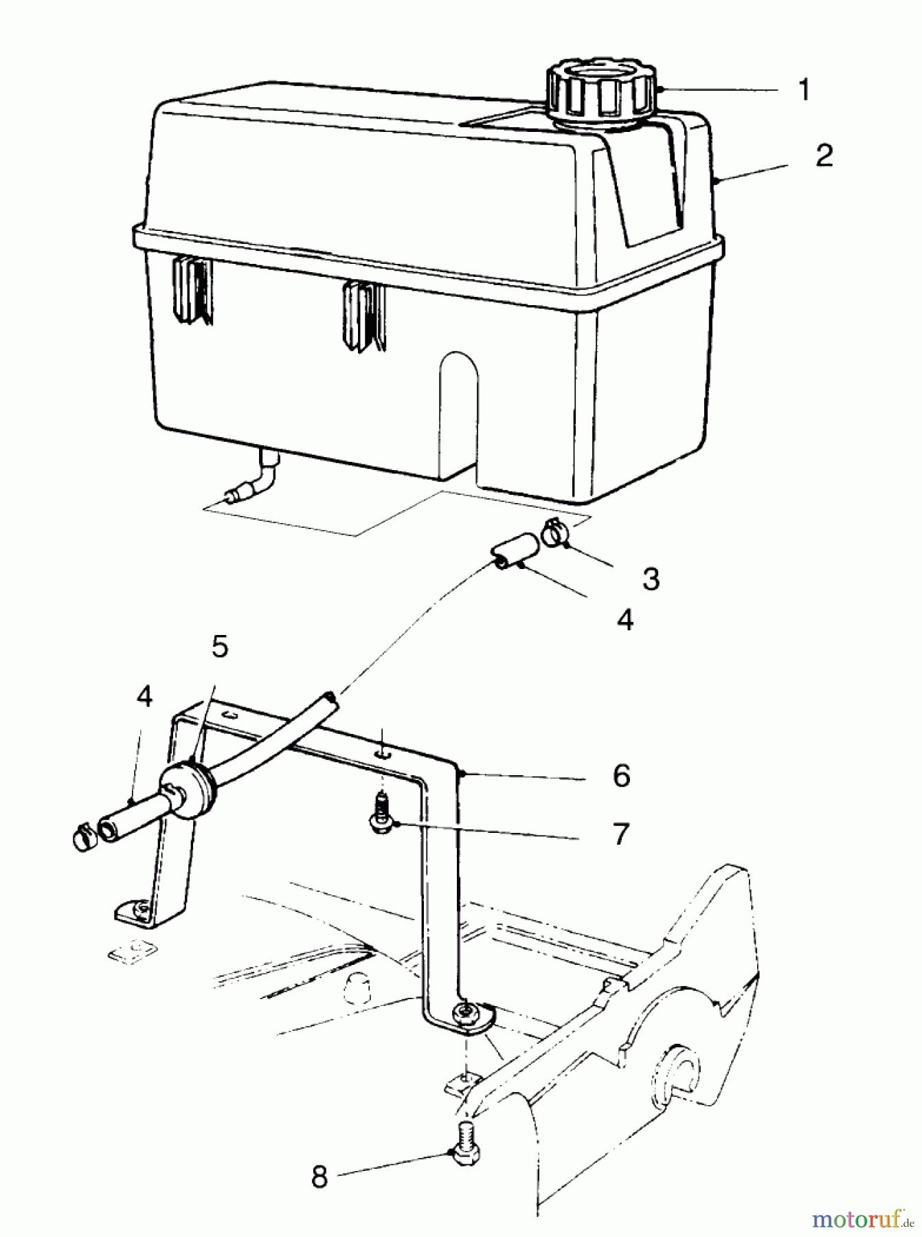  Toro Neu Mowers, Walk-Behind Seite 2 22150 - Toro Lawnmower, 1996 (6900001-6999999) GAS TANK ASSEMBLY