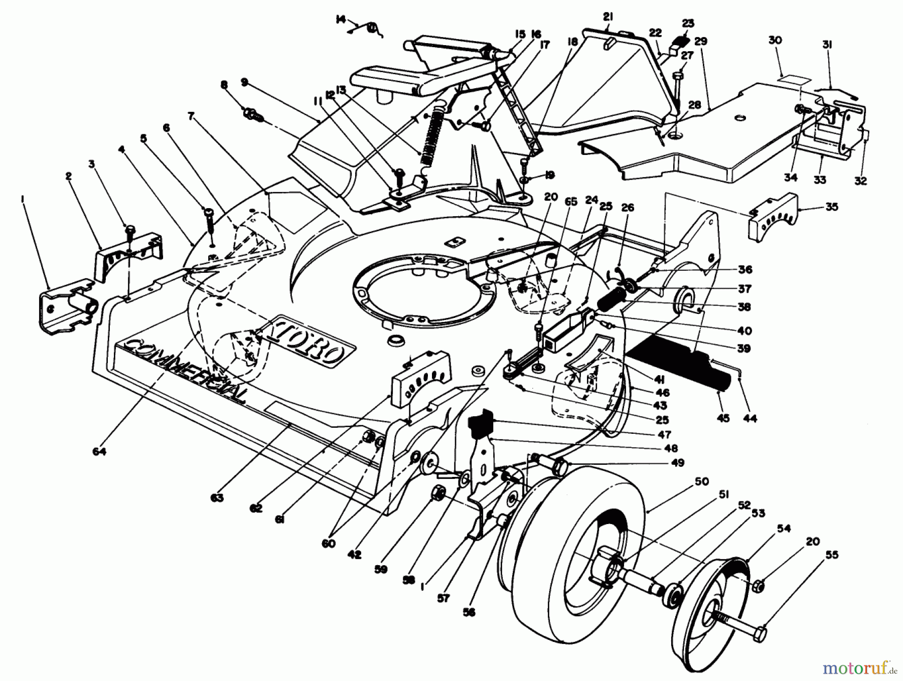  Toro Neu Mowers, Walk-Behind Seite 2 22151 - Toro Lawnmower, 1992 (2000001-2999999) HOUSING ASSEMBLY