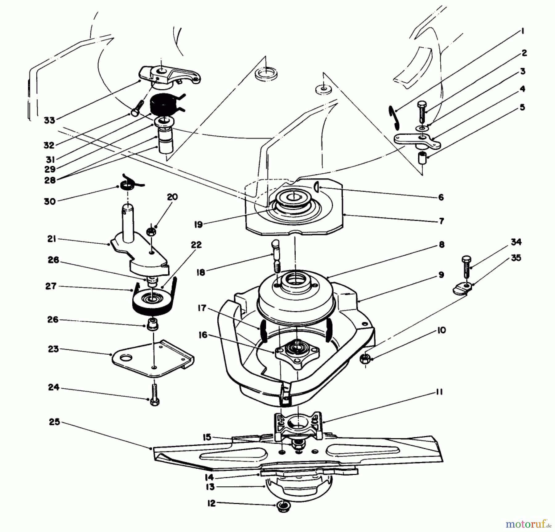  Toro Neu Mowers, Walk-Behind Seite 2 22151 - Toro Lawnmower, 1993 (3900856-3999999) BLADE BRAKE CLUTCH ASSEMBLY