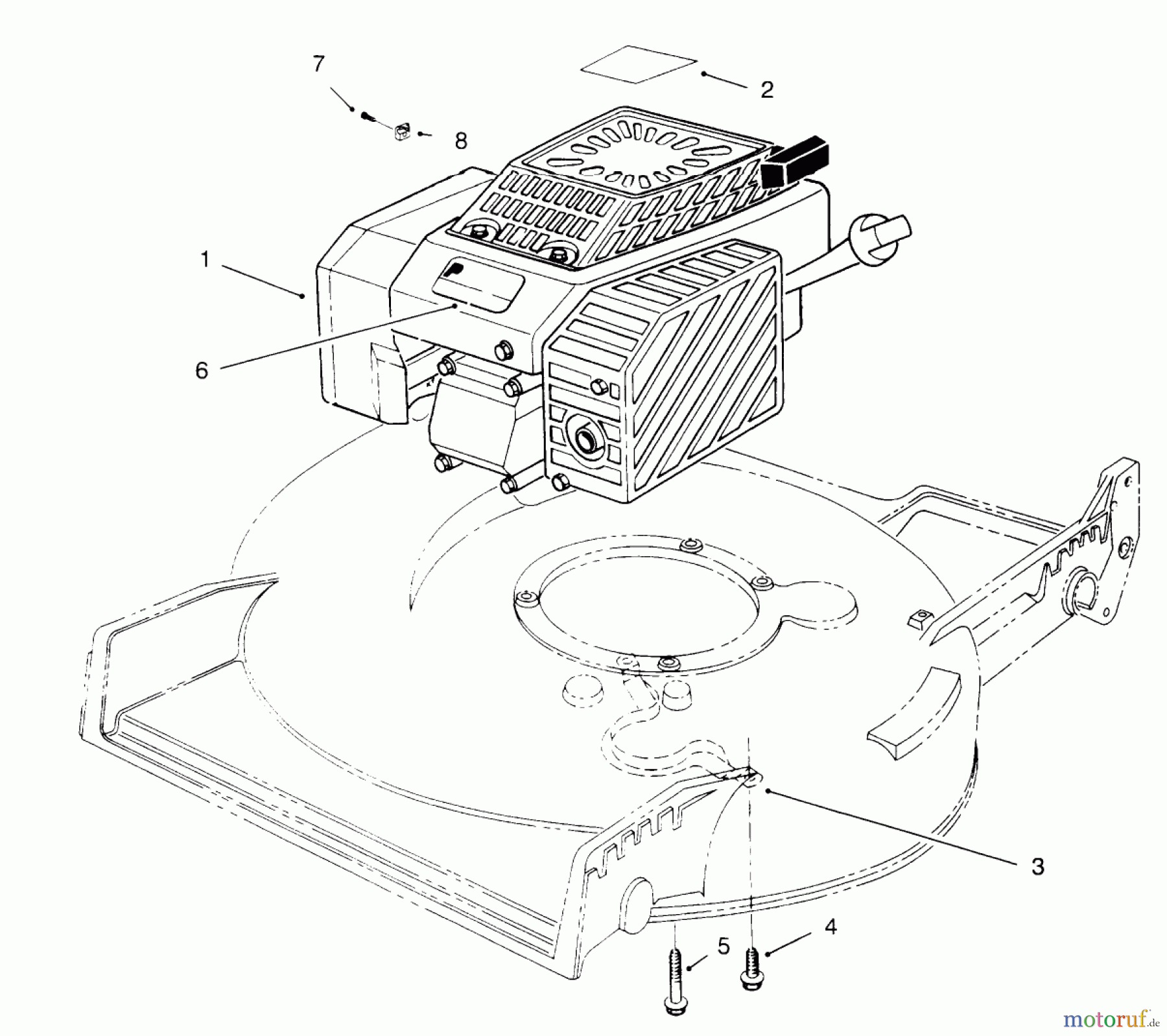  Toro Neu Mowers, Walk-Behind Seite 2 22151 - Toro Lawnmower, 1996 (6900001-6999999) ENGINE ASSEMBLY