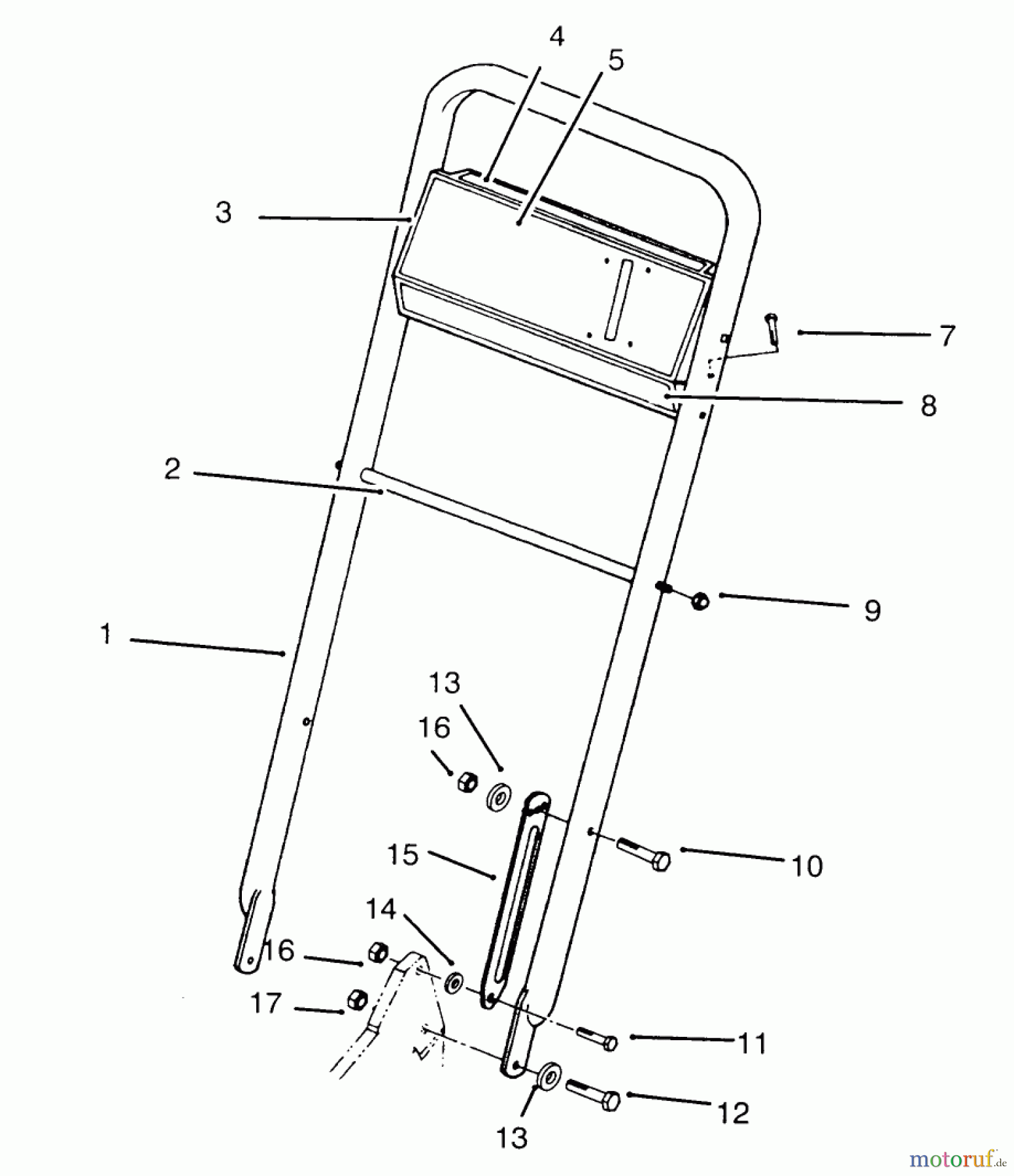  Toro Neu Mowers, Walk-Behind Seite 2 22153BC - Toro Lawnmower, 1995 (5900001-5999999) HANDLE ASSEMBLY