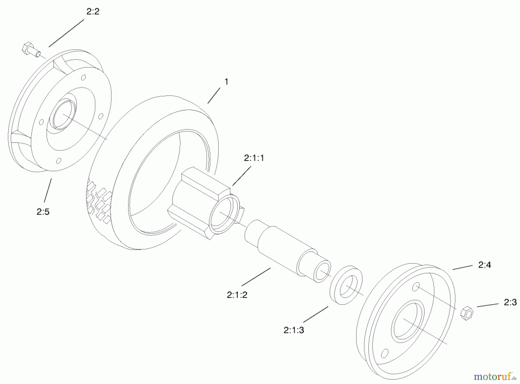  Toro Neu Mowers, Walk-Behind Seite 2 22158 - Toro Recycler Rear Bagger Mower, 1999 (9900001-9999999) REAR WHEEL ASSEMBLY