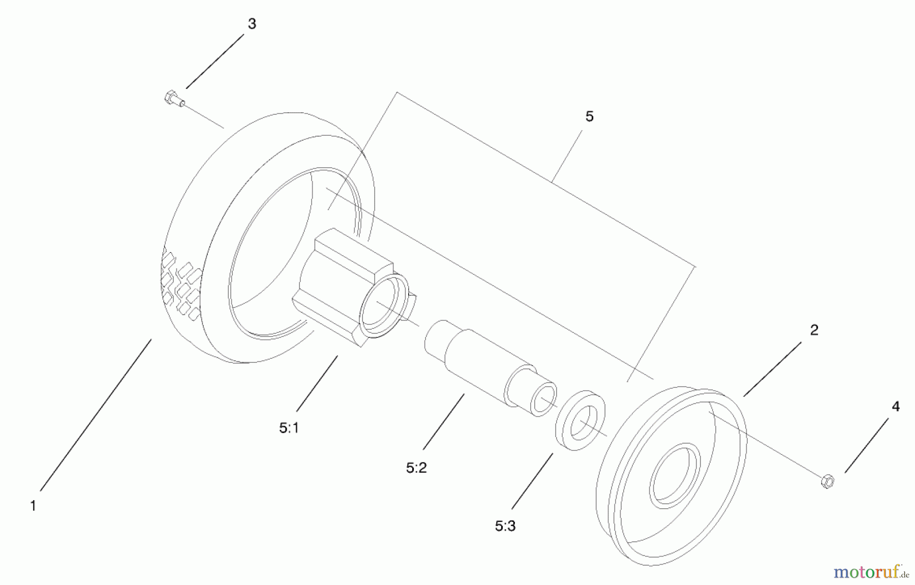  Toro Neu Mowers, Walk-Behind Seite 2 22160 - Toro Recycler Mower, 2000 (200000001-200999999) WHEEL & TIRE ASSEMBLY