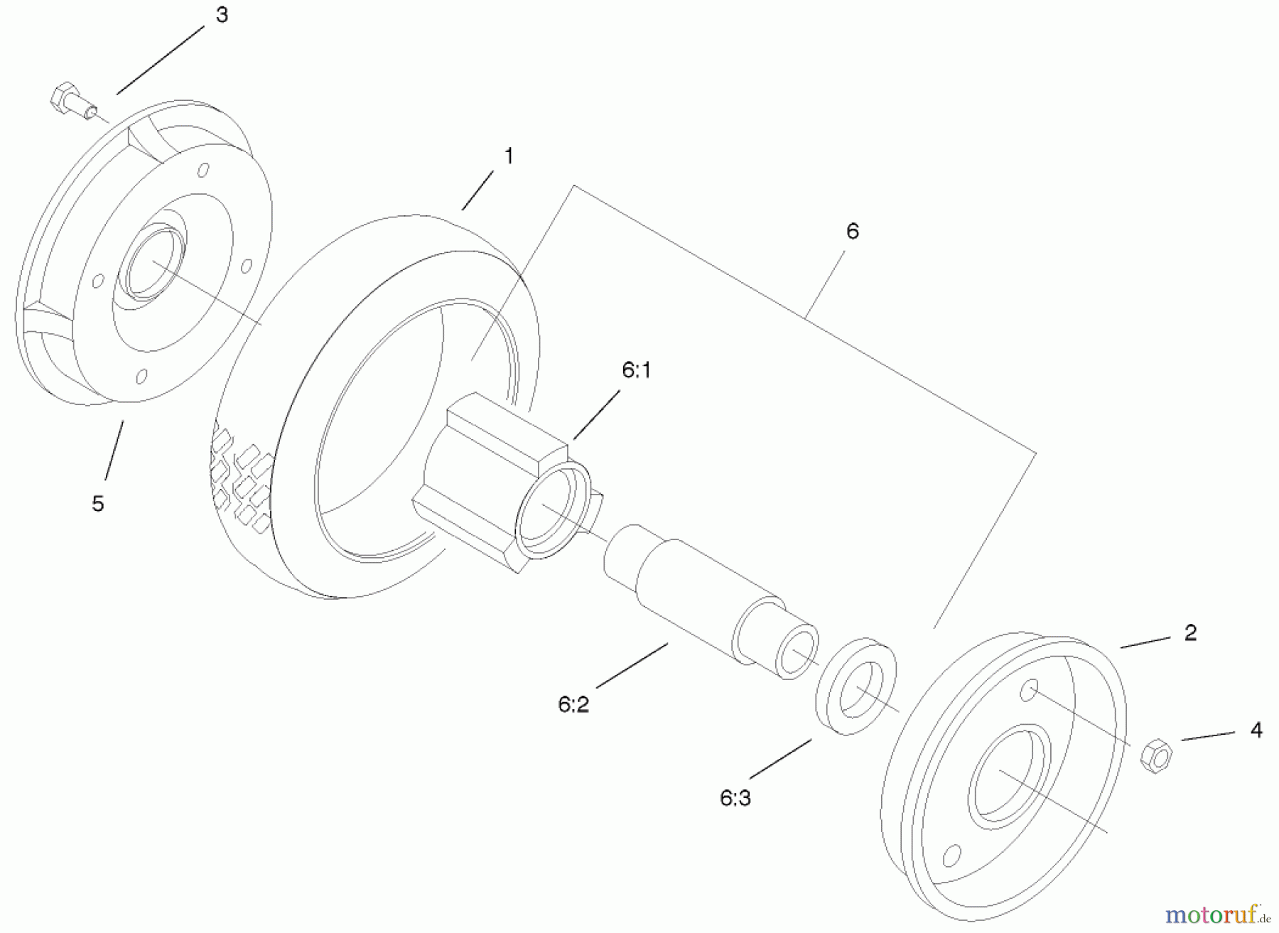  Toro Neu Mowers, Walk-Behind Seite 2 22161 - Toro Recycler Mower, 2001 (210000001-210999999) REAR WHEEL & TIRE ASSEMBLY NO. 74-1720