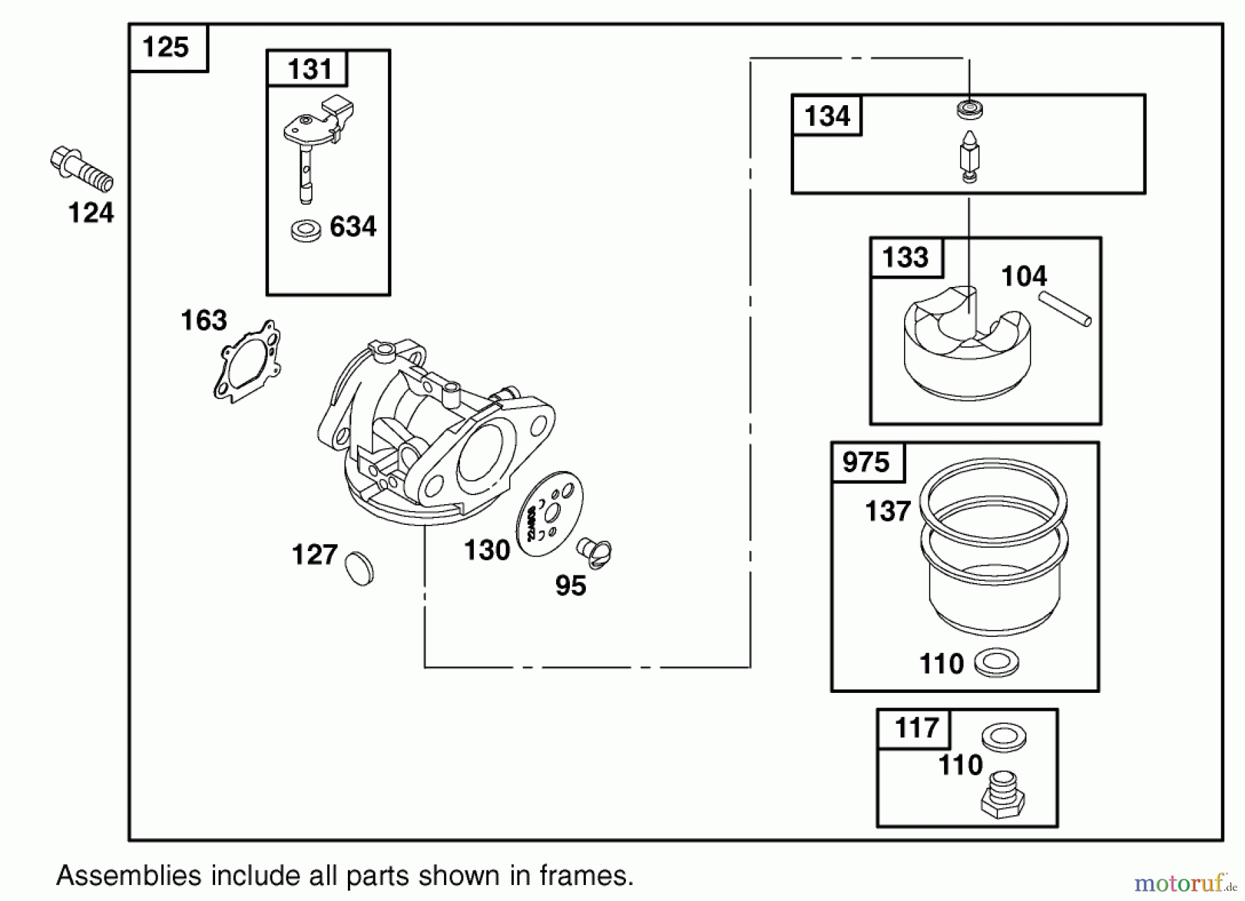  Toro Neu Mowers, Walk-Behind Seite 2 22162 - Toro Recycler Mower, 2001 (210000001-210999999) CARBURETOR ASSEMBLY