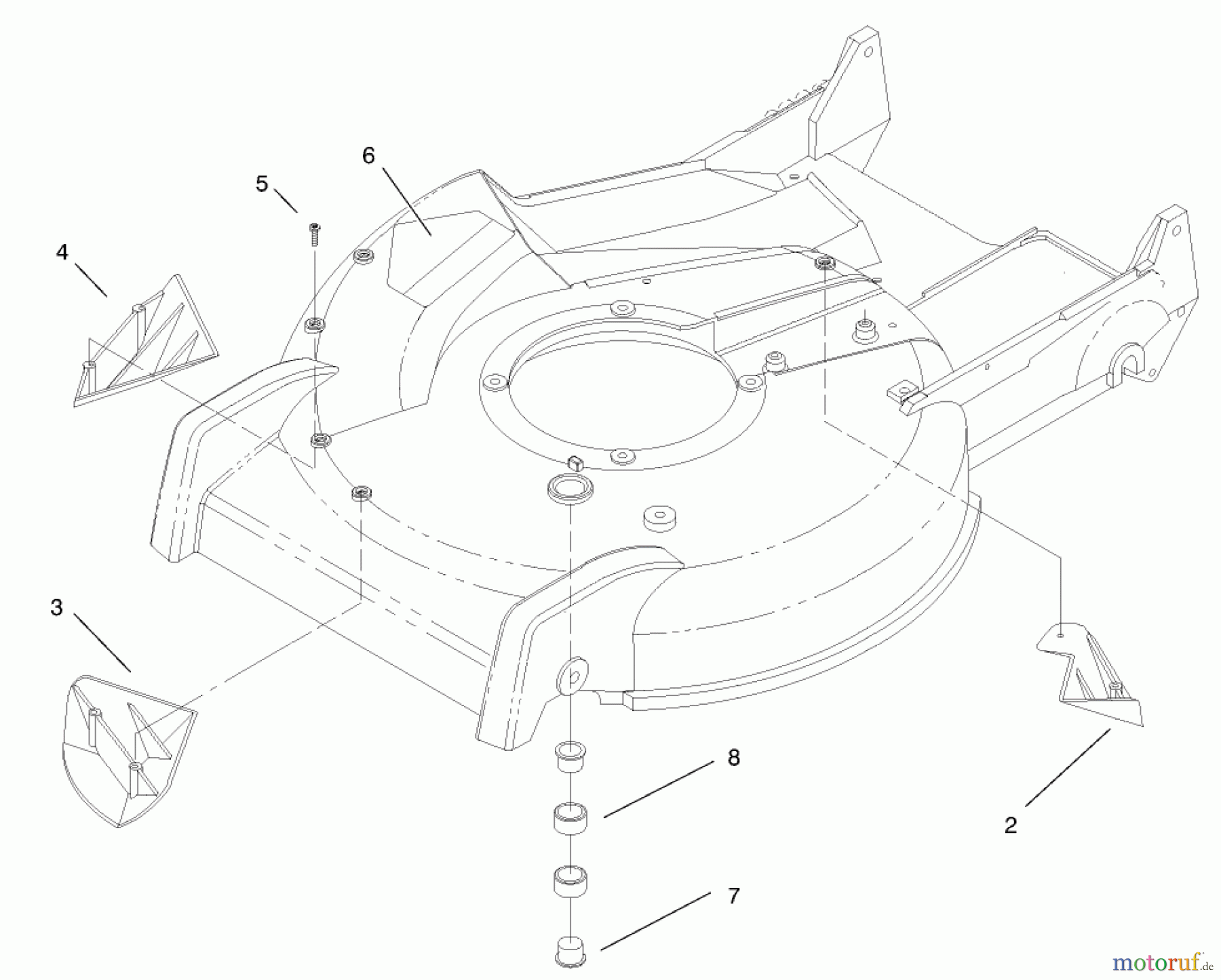  Toro Neu Mowers, Walk-Behind Seite 2 22162 - Toro Recycler Mower, 2001 (210000001-210999999) HOUSING ASSEMBLY NO. 98-7146