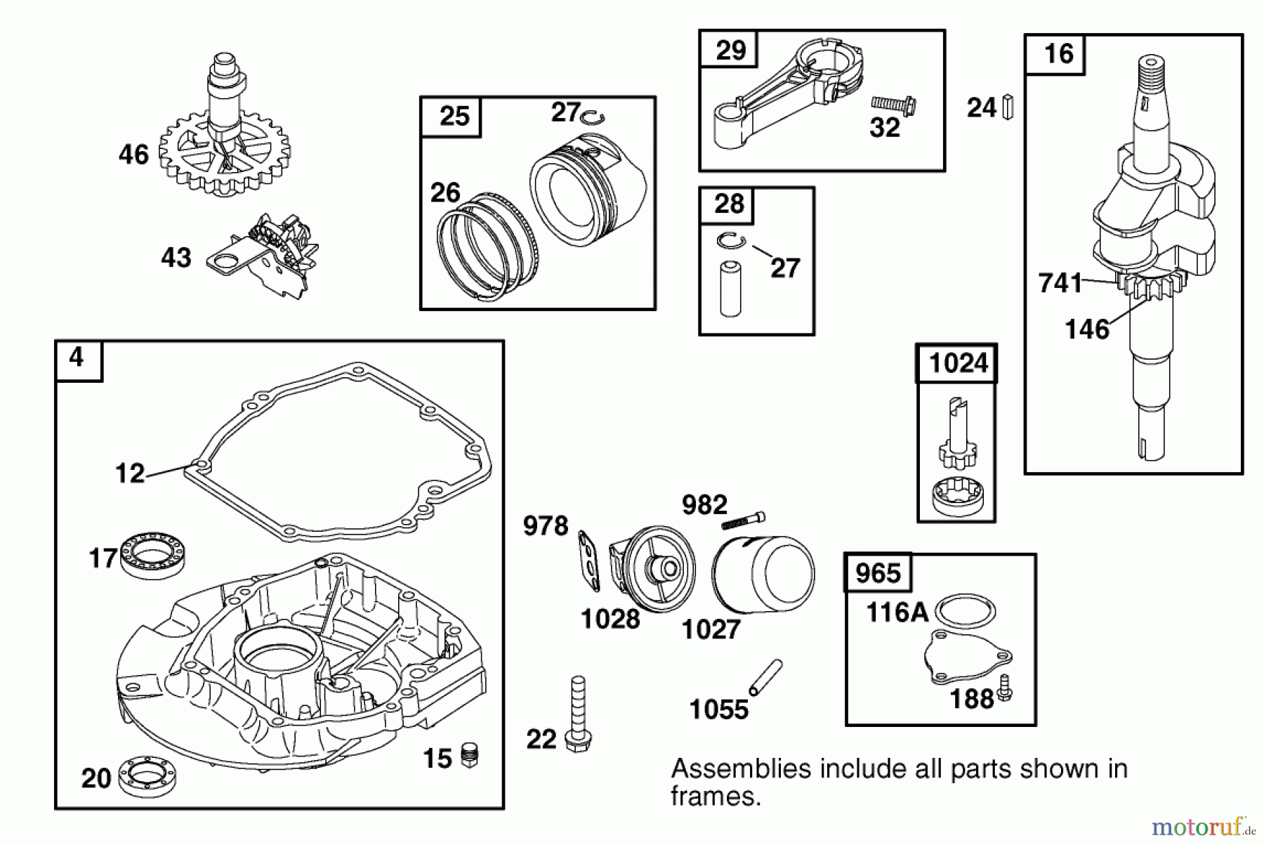  Toro Neu Mowers, Walk-Behind Seite 2 22162 - Toro Recycler Mower, 2001 (210000001-210999999) SUMP AND CRANKSHAFT ASSEMBLY