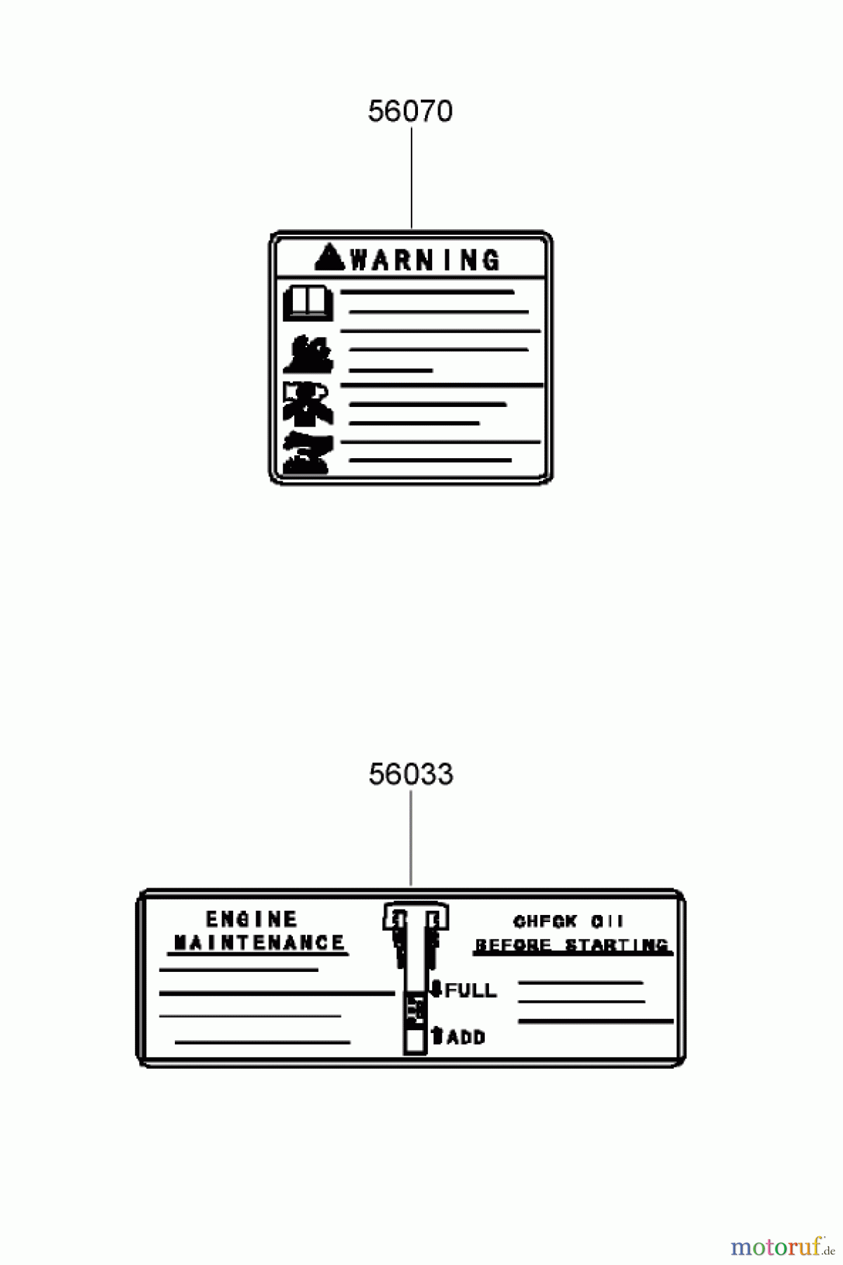  Toro Neu Mowers, Walk-Behind Seite 2 22163 (PT21) - Toro PT21 Trim Mower, 2008 (280000001-280999999) DECAL ASSEMBLY KAWASAKI FJ180V-AS28