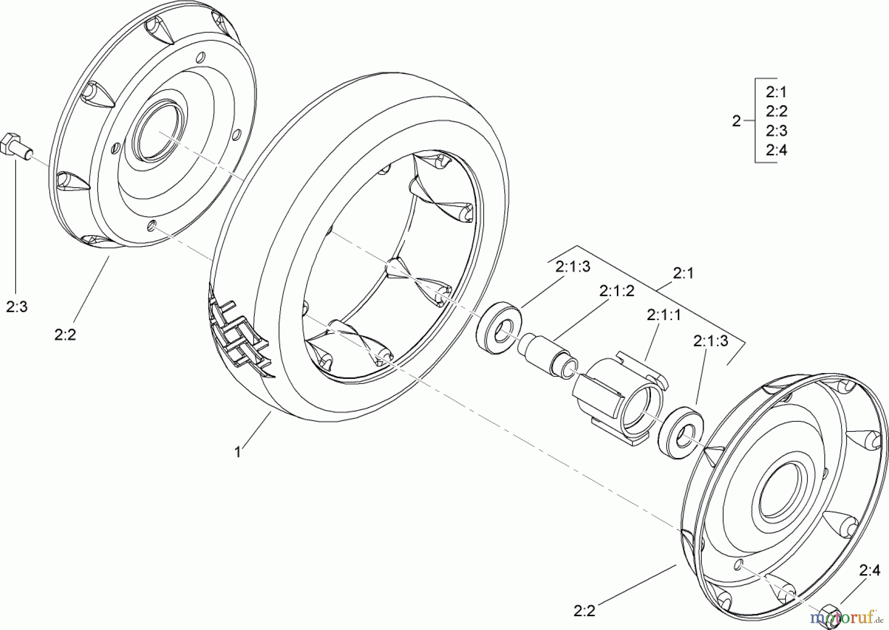  Toro Neu Mowers, Walk-Behind Seite 2 22163 (PT21) - Toro PT21 Trim Mower, 2008 (280000001-280999999) WHEEL AND TIRE ASSEMBLY NO. 100-2870