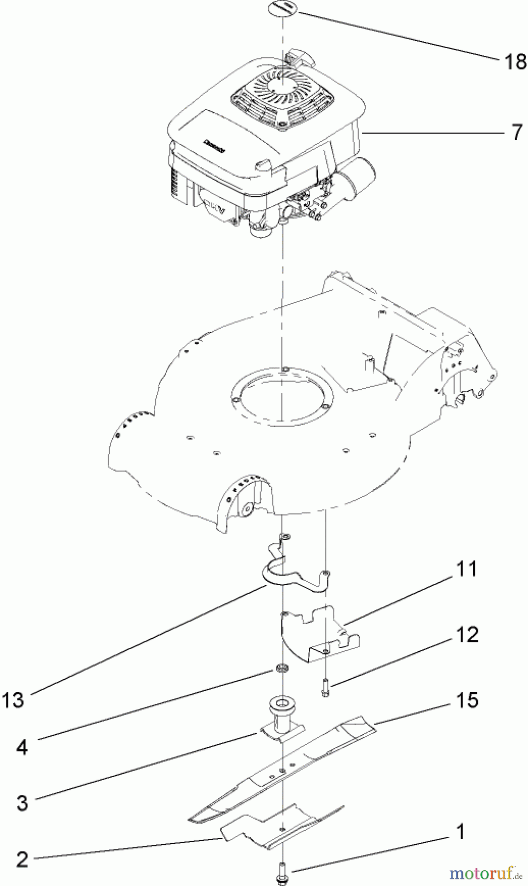  Toro Neu Mowers, Walk-Behind Seite 2 22164 (PT21) - Toro PT21 Trim Mower, 2007 (270003001-270999999) ENGINE ASSEMBLY