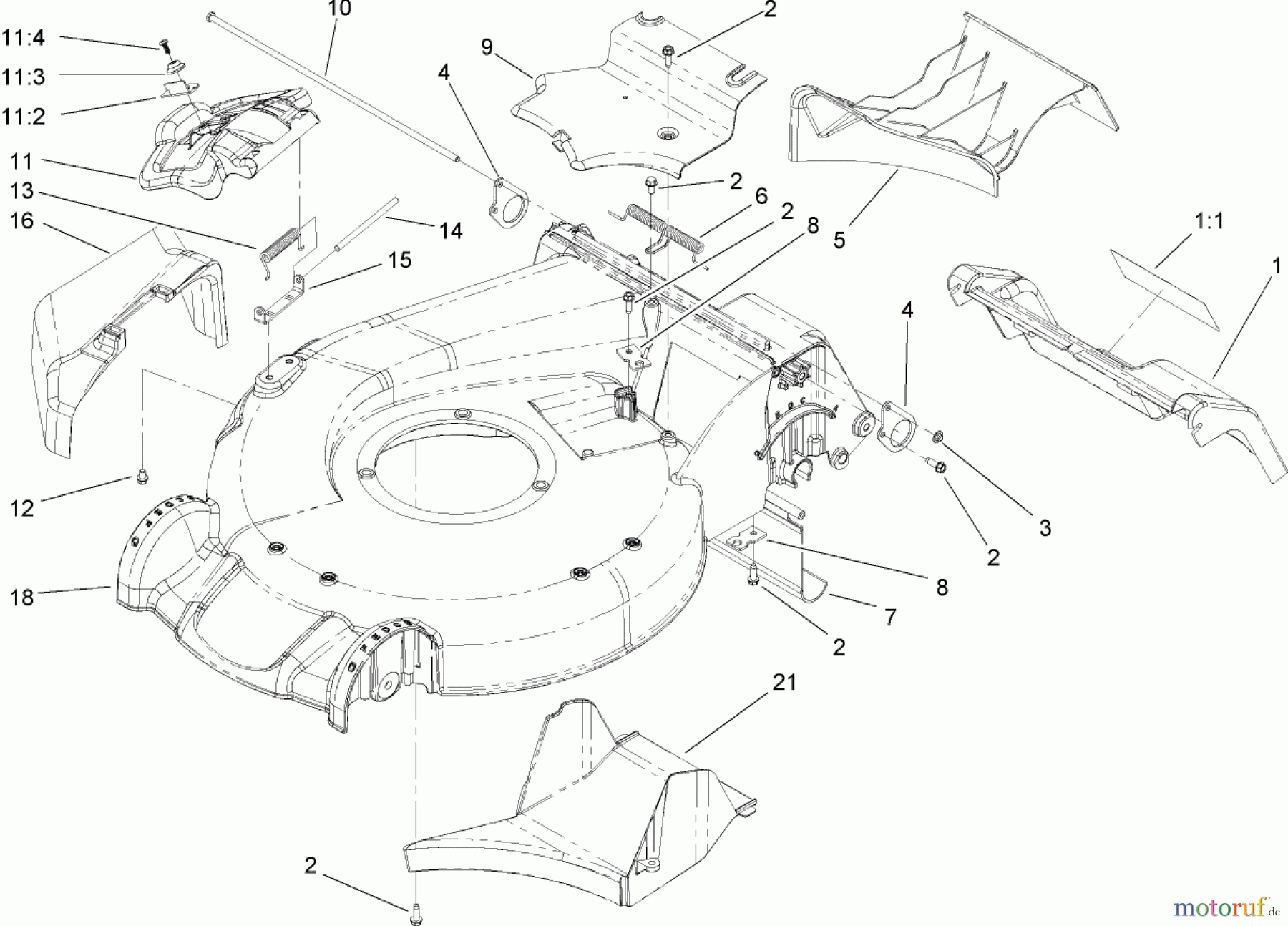  Toro Neu Mowers, Walk-Behind Seite 2 22164 (PT21) - Toro PT21 Trim Mower, 2007 (270003001-270999999) HOUSING ASSEMBLY