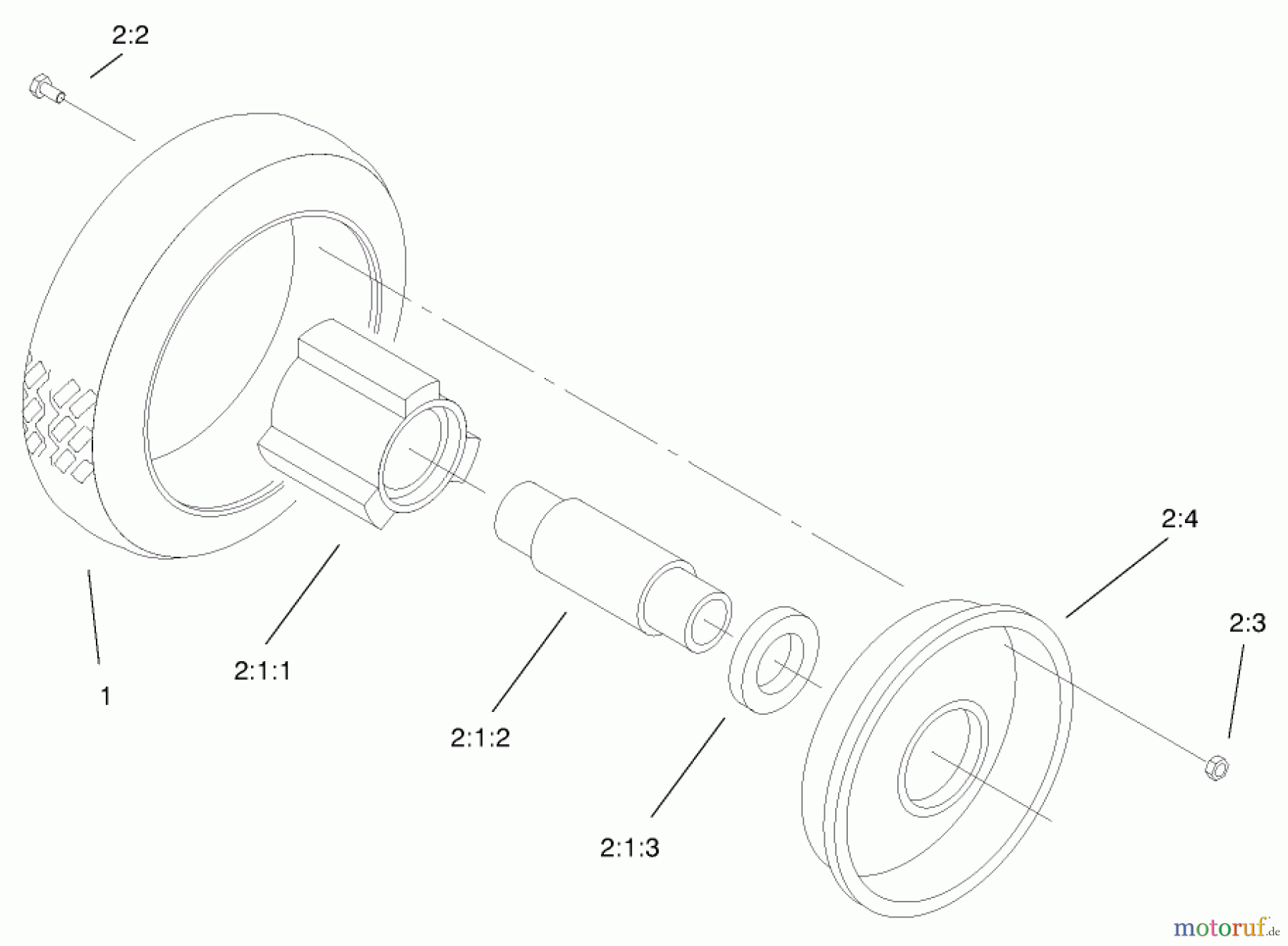  Toro Neu Mowers, Walk-Behind Seite 2 22170 - Toro Recycler Mower, 1999 (9900001-9999999) WHEEL & TIRE ASSEMBLY