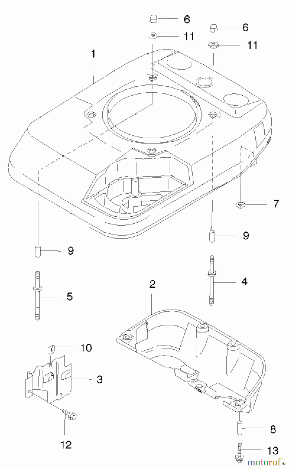  Toro Neu Mowers, Walk-Behind Seite 2 22171 - Toro Recycler Mower, 2002 (220000001-220999999) COVER AND COOLING ASSEMBLY