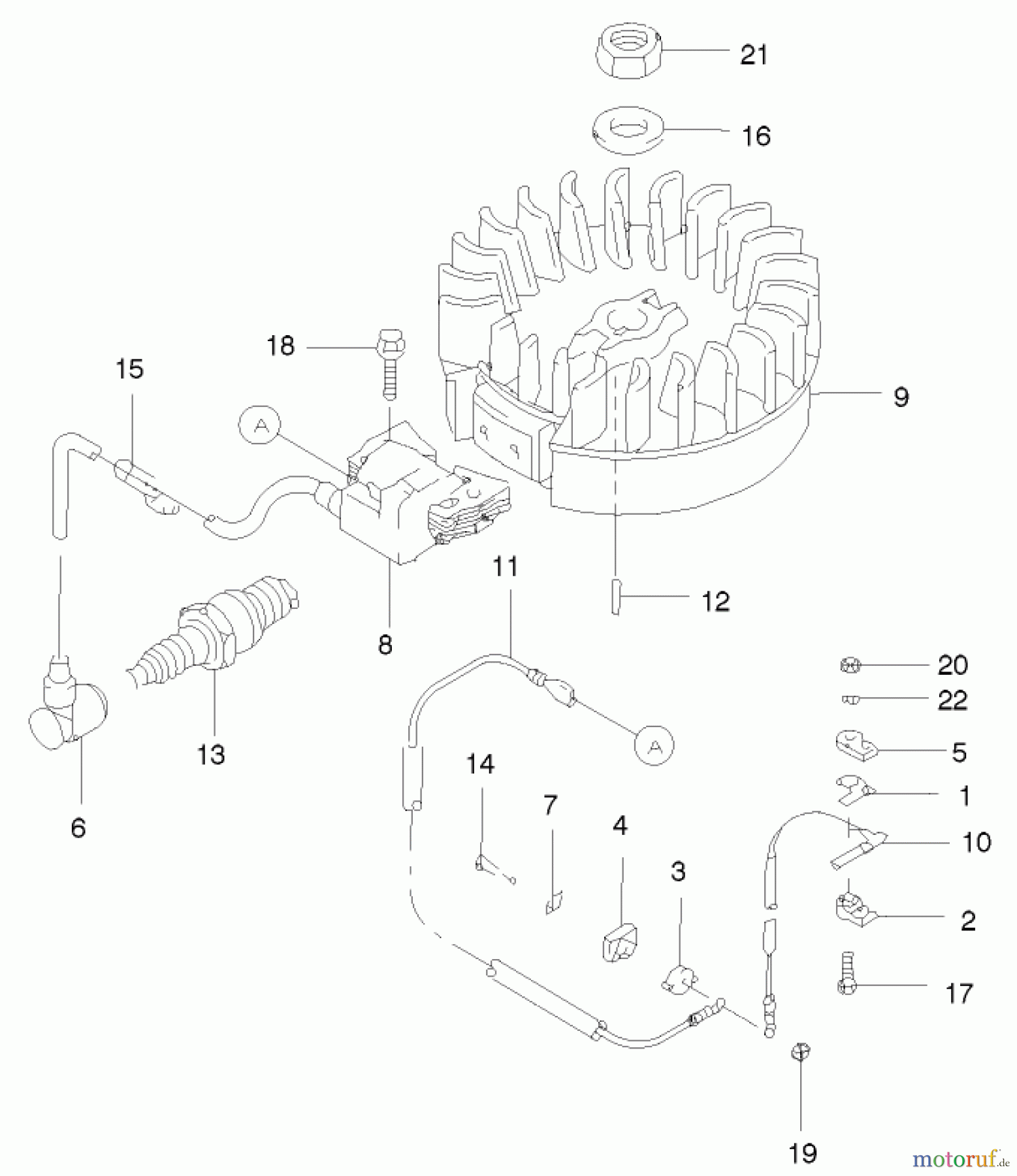  Toro Neu Mowers, Walk-Behind Seite 2 22171 - Toro Recycler Mower, 2003 (230000001-230999999) FLYWHEEL AND IGNITION ASSEMBLY