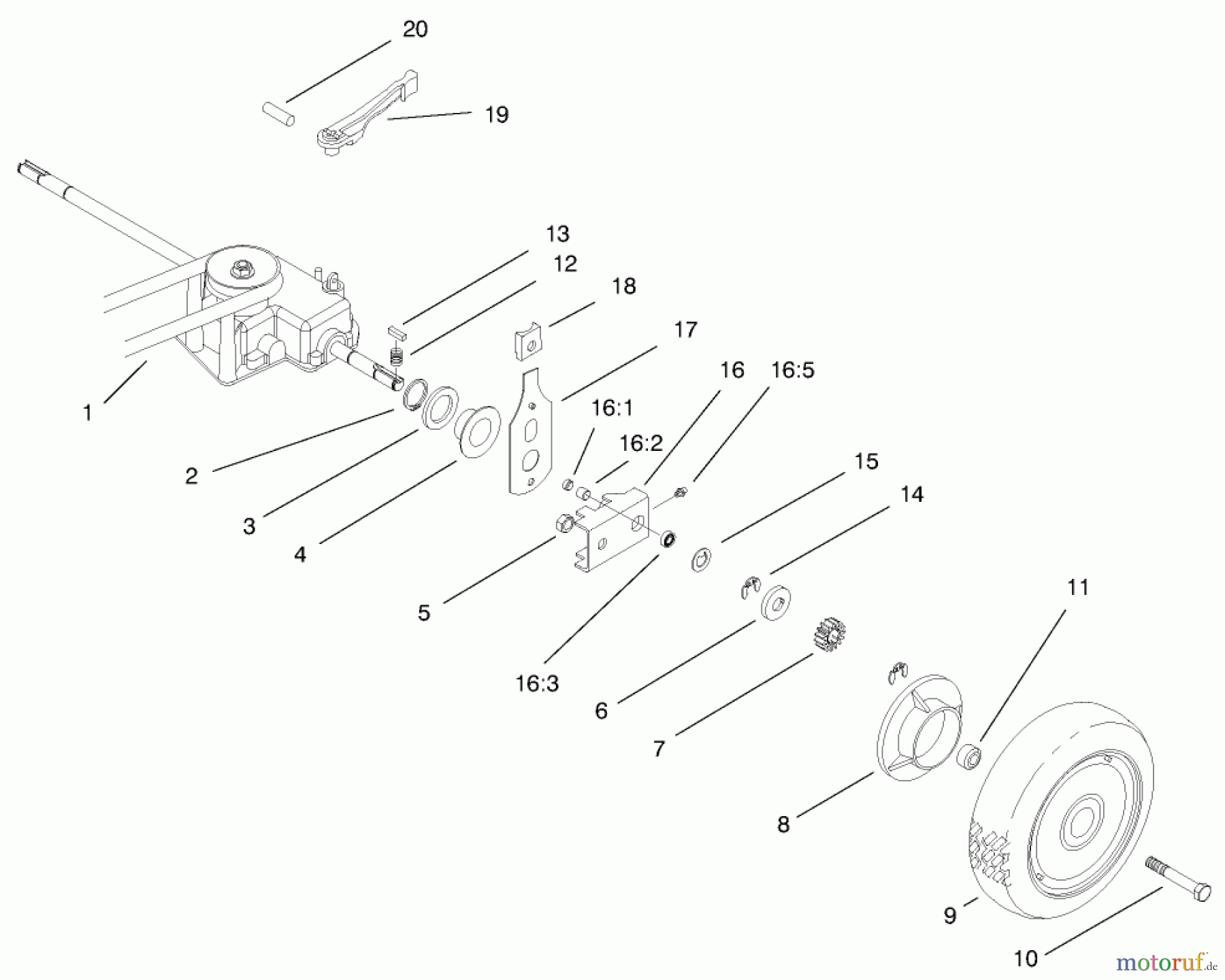  Toro Neu Mowers, Walk-Behind Seite 2 22172 - Toro Recycler Mower, 1999 (9900001-9999999) REAR AXLE ASSEMBLY