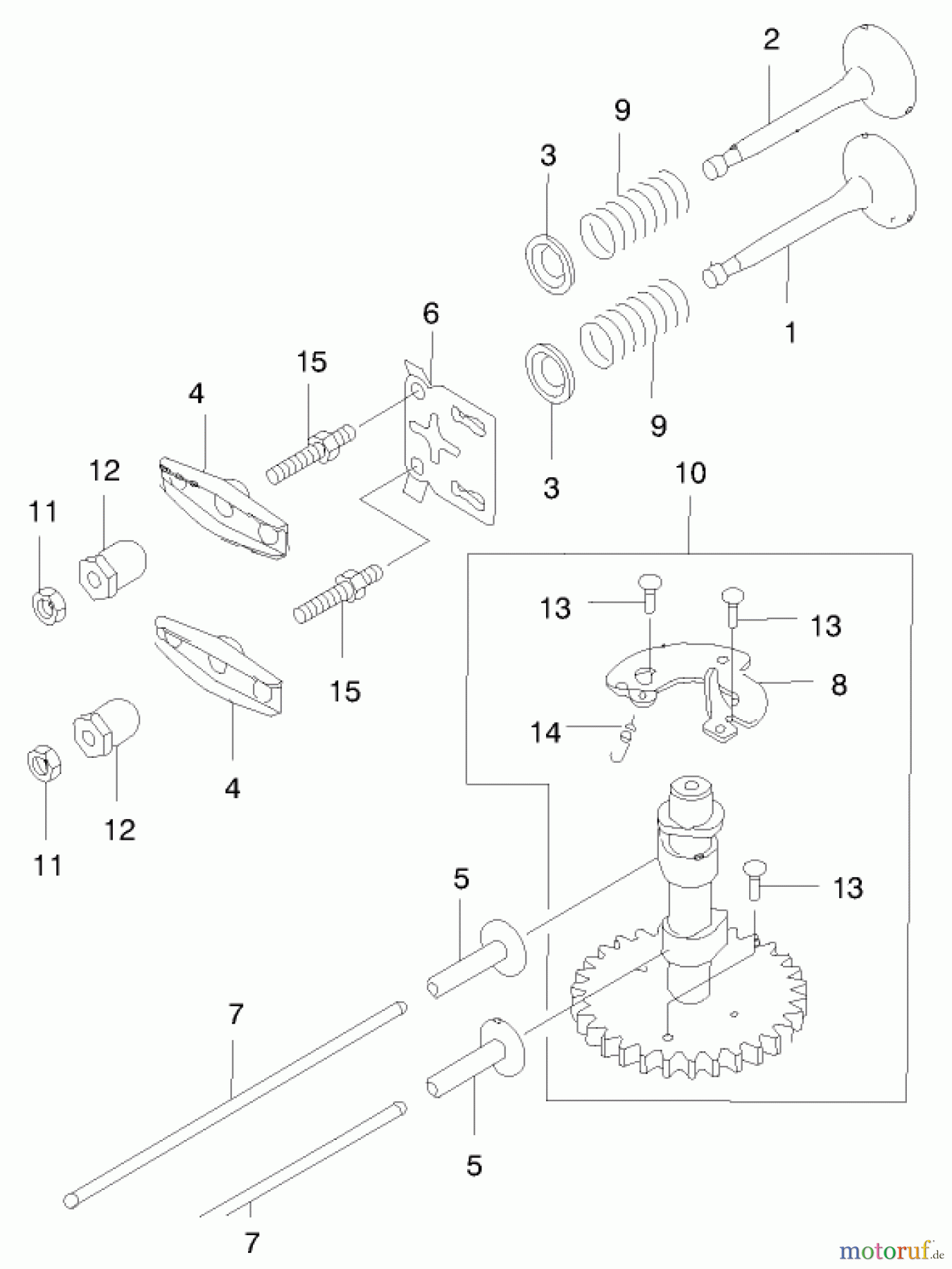  Toro Neu Mowers, Walk-Behind Seite 2 22172 - Toro Recycler Mower, 1999 (9900001-9999999) VALVE/CAMSHAFT