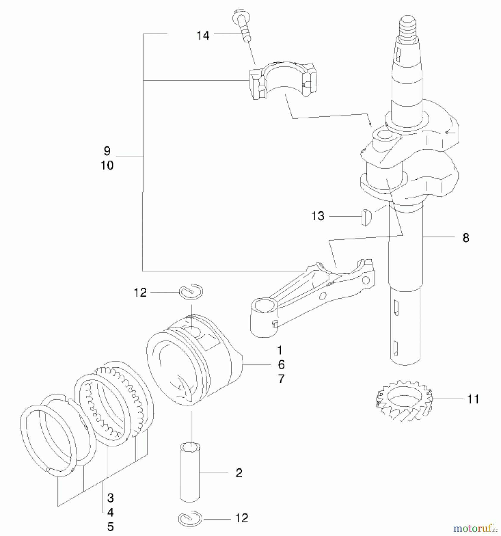  Toro Neu Mowers, Walk-Behind Seite 2 22172 - Toro Recycler Mower, 2000 (200000001-200999999) PISTON/CRANKCASE