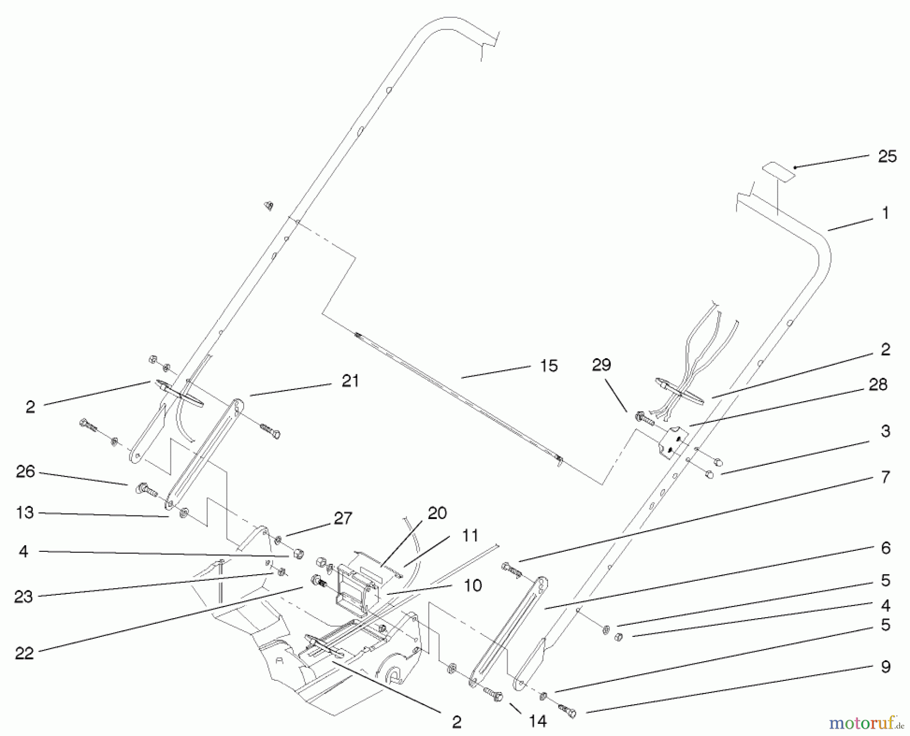  Toro Neu Mowers, Walk-Behind Seite 2 22172 - Toro Recycler Mower, 2003 (230000001-230999999) HANDLE ASSEMBLY