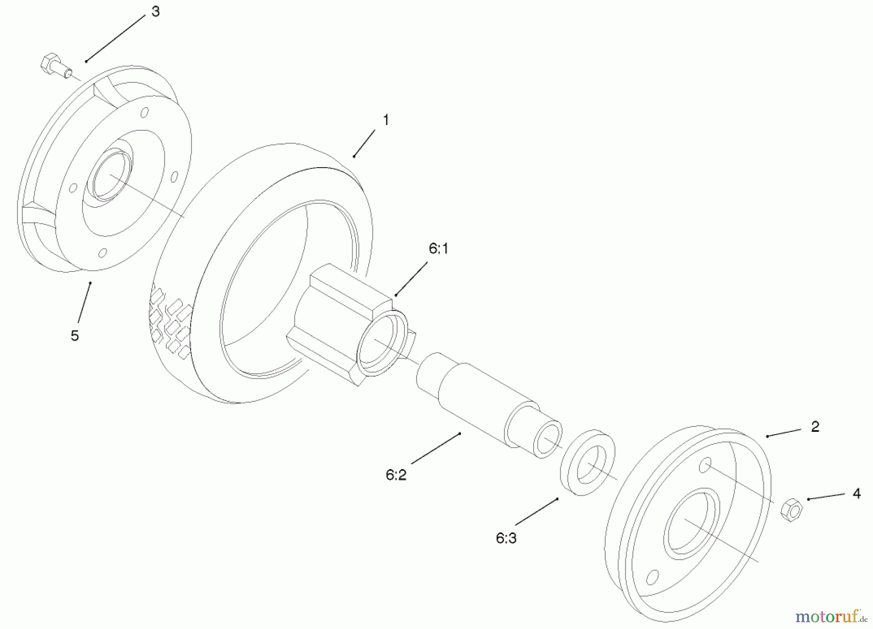  Toro Neu Mowers, Walk-Behind Seite 2 22172 - Toro Recycler Mower, 2002 (220000001-220999999) REAR WHEEL AND TIRE ASSEMBLY NO. 74-1720