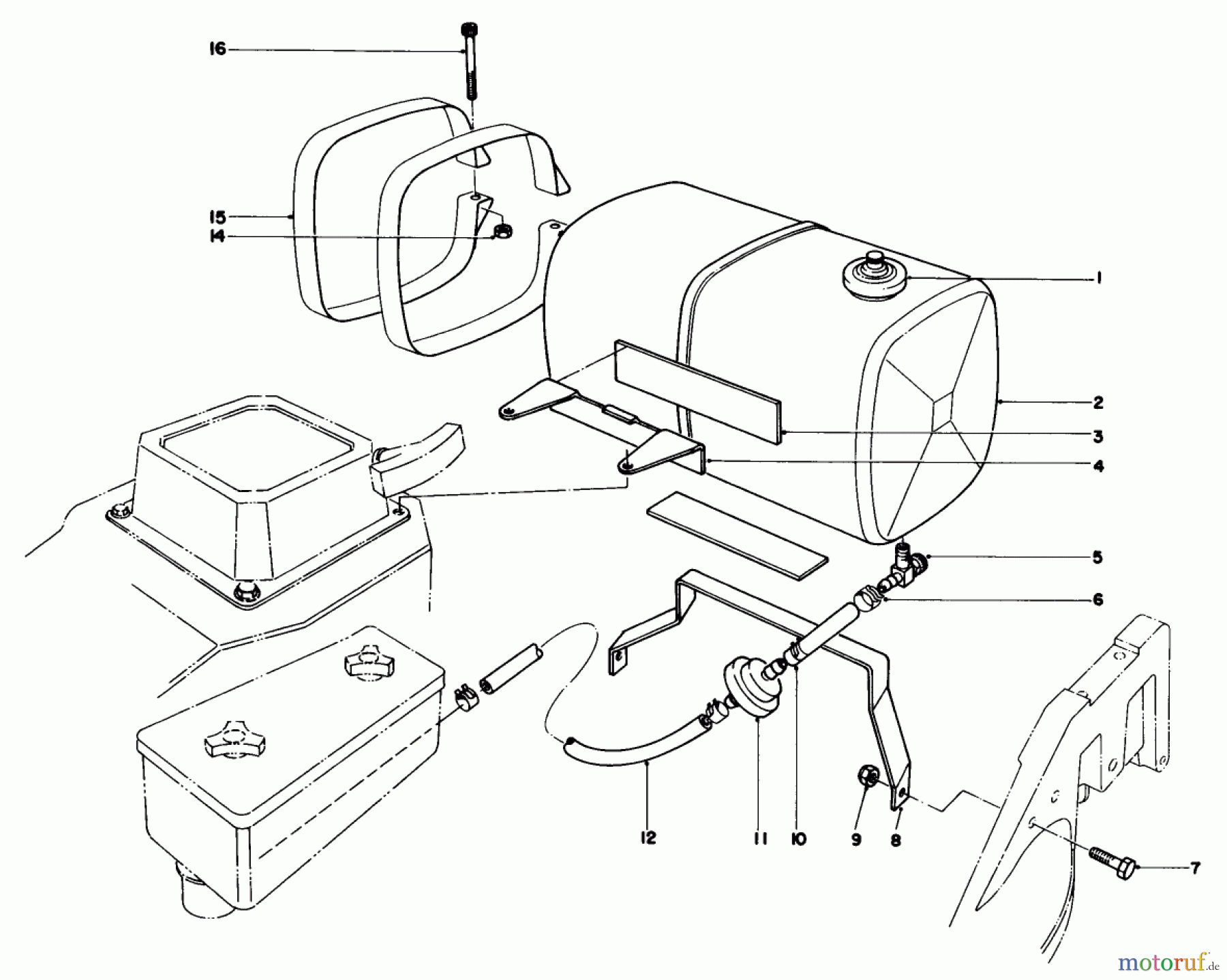  Toro Neu Mowers, Walk-Behind Seite 2 22510 - Toro Lawnmower, 1988 (8000001-8999999) GAS TANK ASSEMBLY