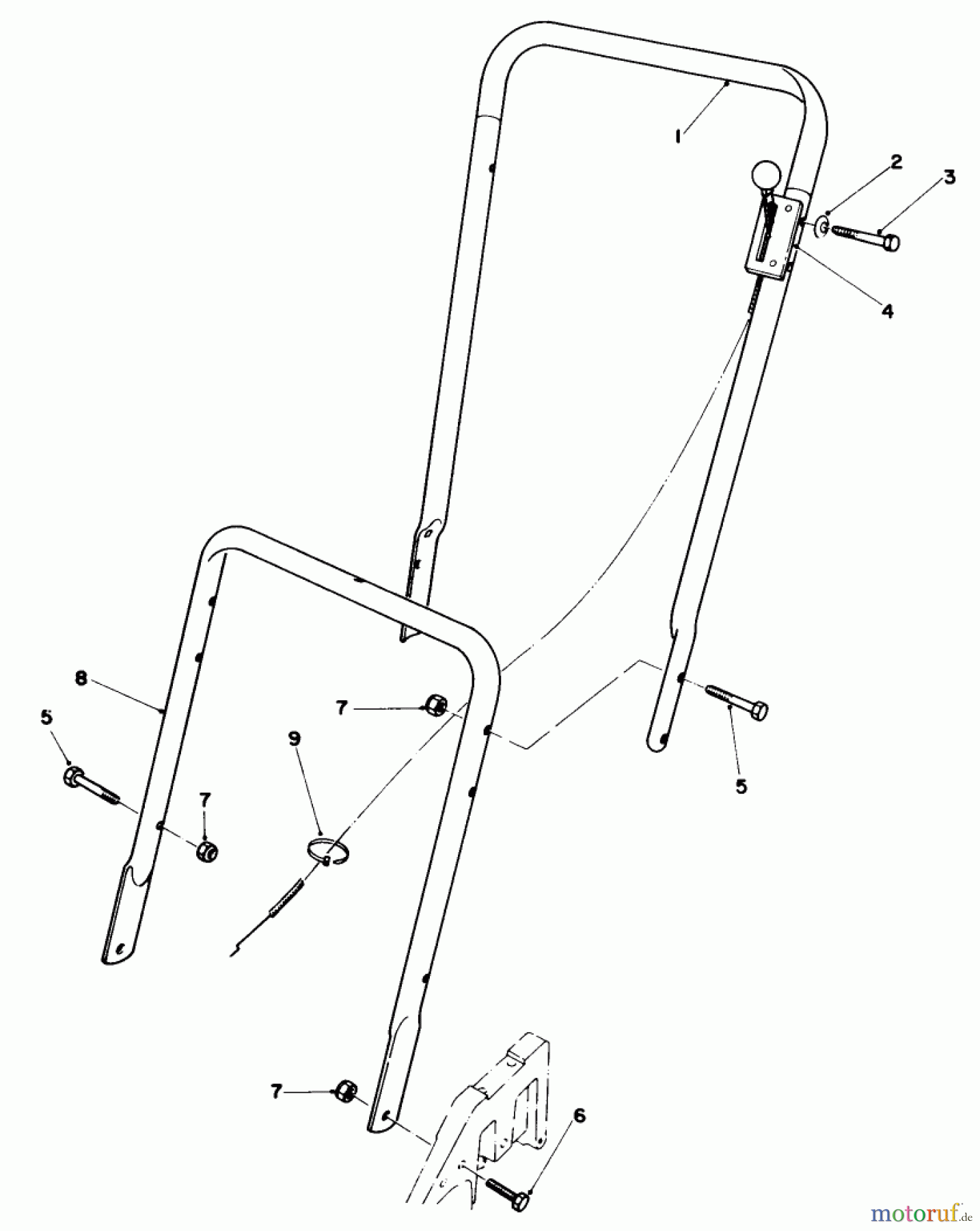  Toro Neu Mowers, Walk-Behind Seite 2 22510 - Toro Lawnmower, 1988 (8000001-8999999) HANDLE ASSEMBLY