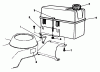 Toro 22581 - Lawnmower, 1991 (1000001-1999999) Spareparts FUEL TANK ASSEMBLY