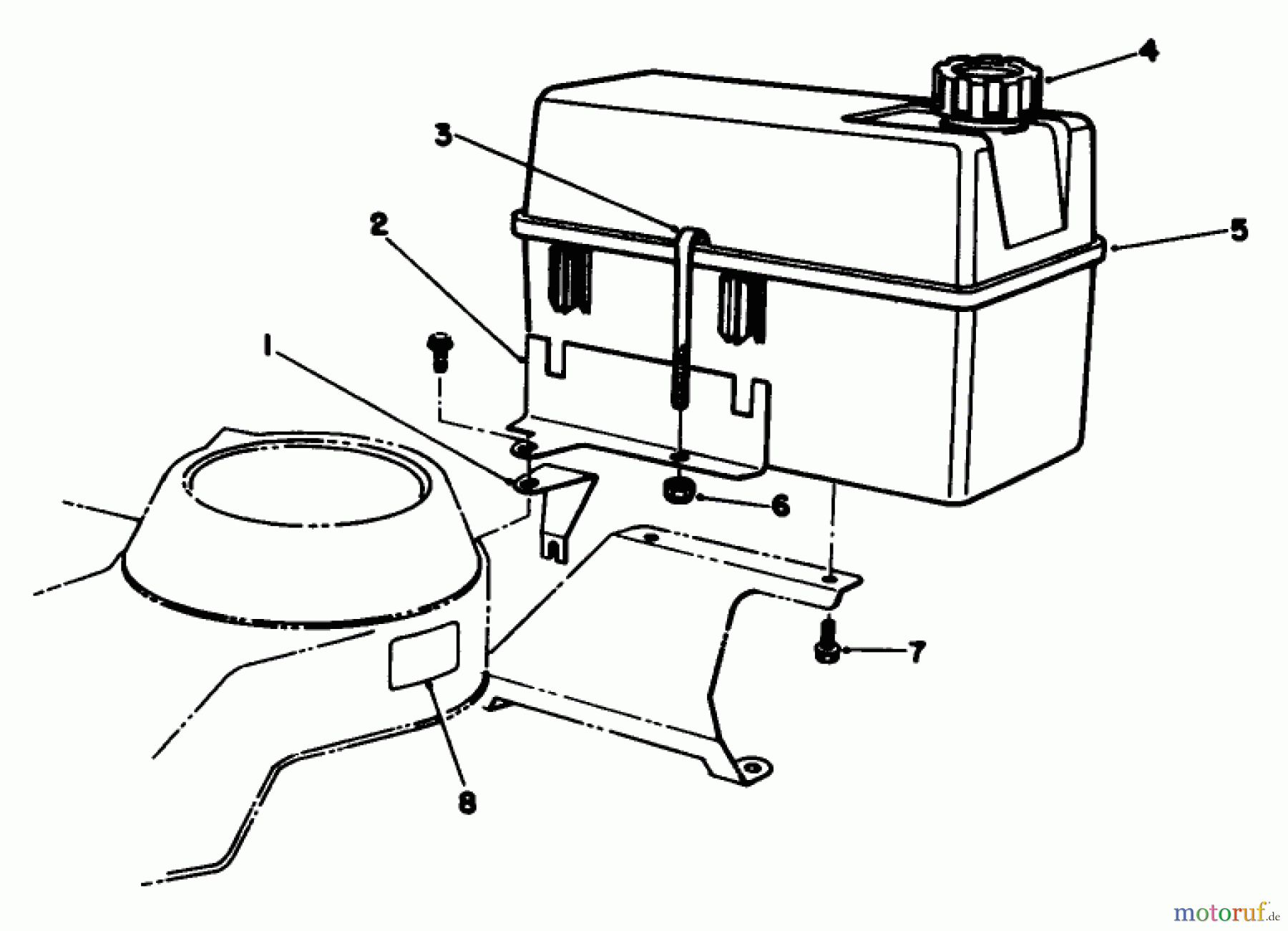  Toro Neu Mowers, Walk-Behind Seite 2 22581 - Toro Lawnmower, 1991 (1000001-1999999) FUEL TANK ASSEMBLY