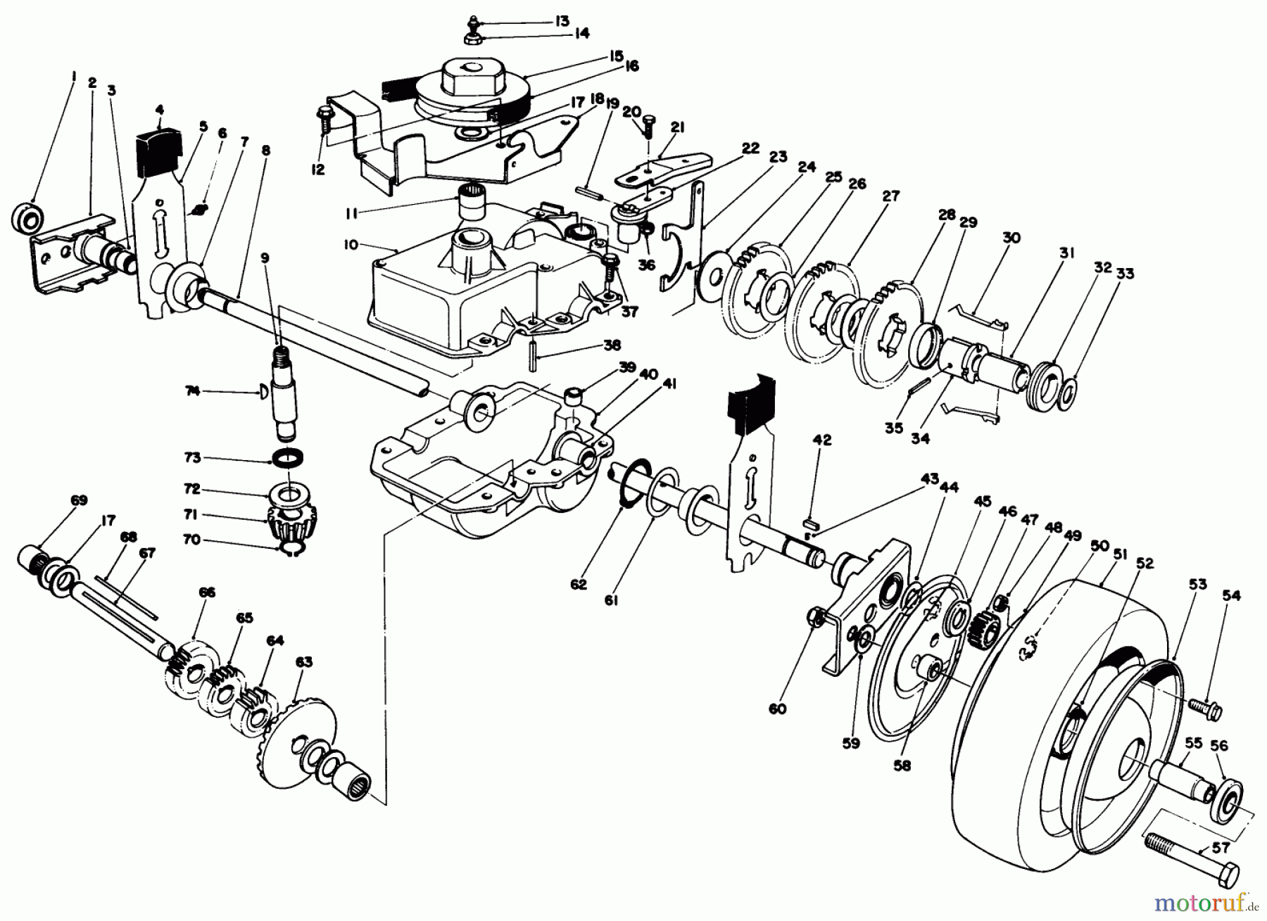  Toro Neu Mowers, Walk-Behind Seite 2 22621 - Toro Lawnmower, 1988 (8000001-8999999) GEAR CASE ASSEMBLY