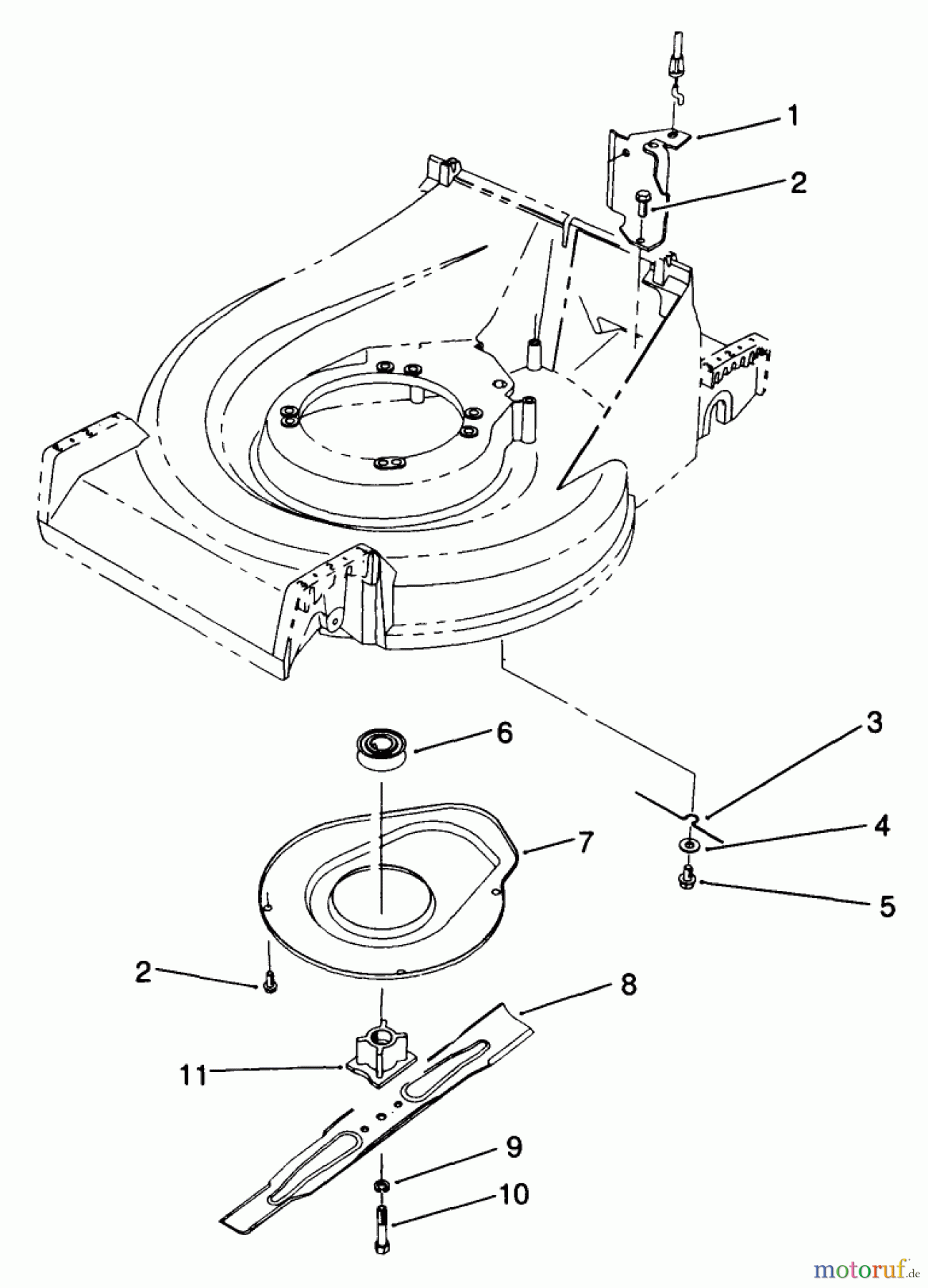  Toro Neu Mowers, Walk-Behind Seite 2 22685 - Toro Lawnmower, 1990 (0000001-0999999) BLADE & SHIELD ASSEMBLY