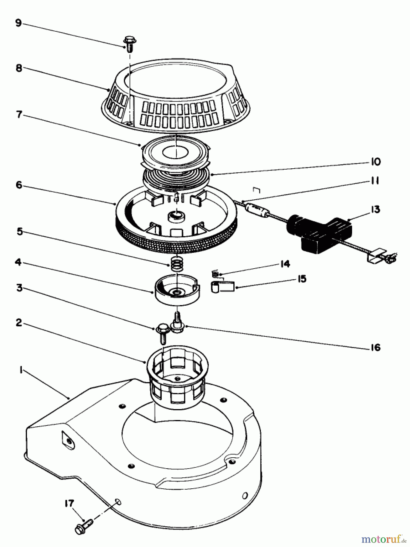  Toro Neu Mowers, Walk-Behind Seite 2 22685 - Toro Lawnmower, 1990 (0000001-0999999) RECOIL ASSEMBLY (MODEL NO. 47PK9-3)