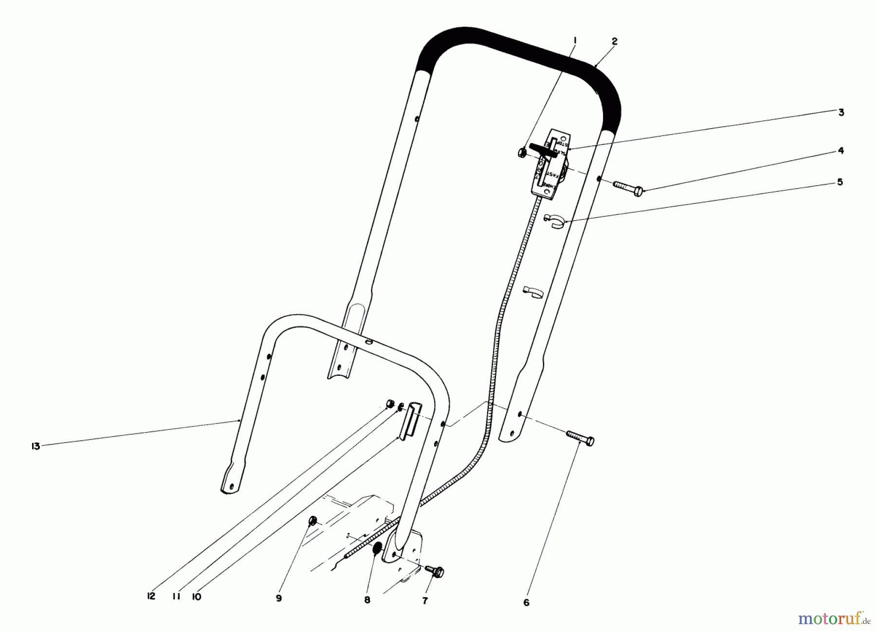  Toro Neu Mowers, Walk-Behind Seite 2 23450 - Toro Lawnmower, 1980 (0000001-0999999) HANDLE ASSEMBLY