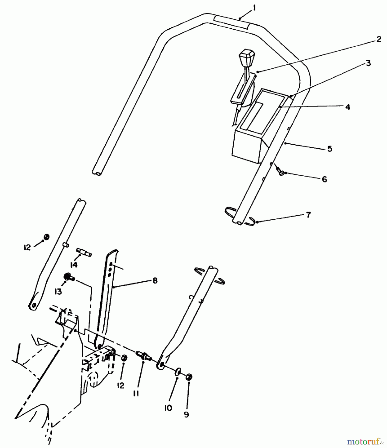  Toro Neu Mowers, Walk-Behind Seite 2 26551 - Toro Lawnmower, 1989 (9000001-9999999) HANDLE ASSEMBLY