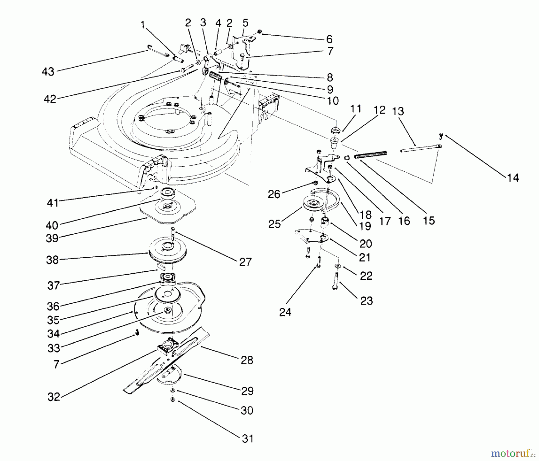  Toro Neu Mowers, Walk-Behind Seite 2 26562 - Toro Lawnmower, 1990 (0000001-0999999) BLADE & BRAKE ASSEMBLY