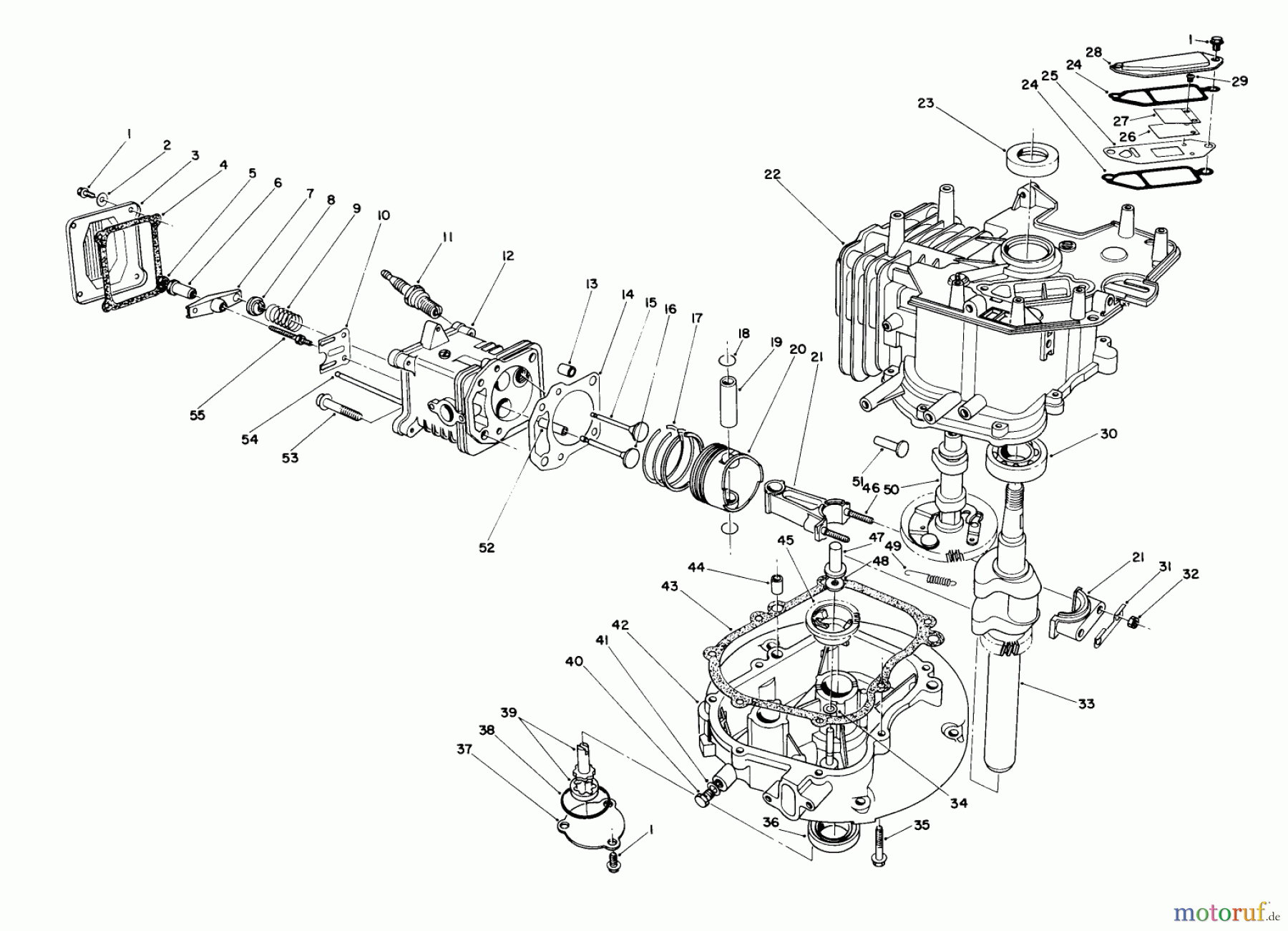  Toro Neu Mowers, Walk-Behind Seite 2 26620BF - Toro Lawnmower, 1991 (1000001-1999999) CRANKCASE ASSEMBLY (ENGINE NO. VML0-7)