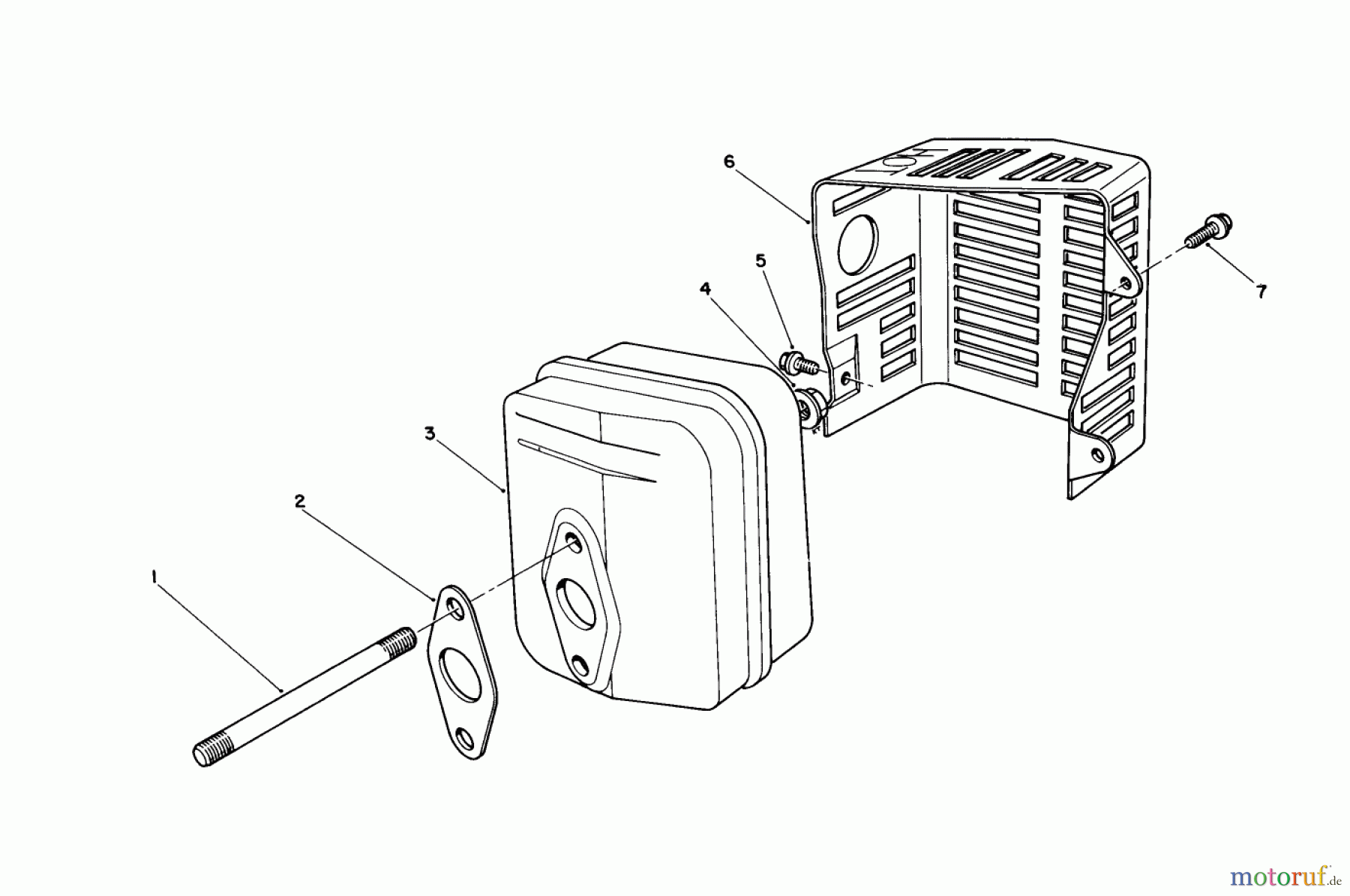  Toro Neu Mowers, Walk-Behind Seite 2 26620BF - Toro Lawnmower, 1991 (1000001-1999999) MUFFLER ASSEMBLY (ENGINE NO. VML0-7)