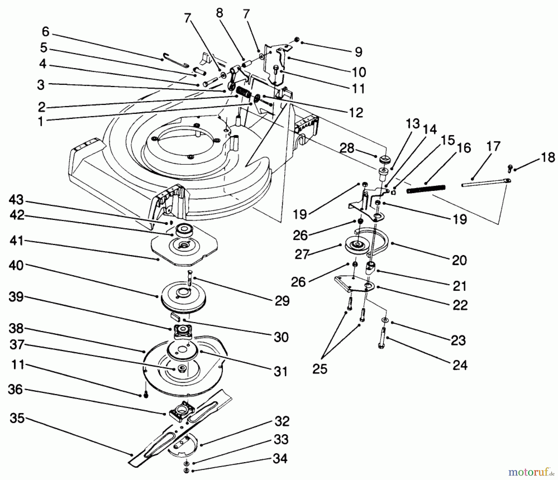  Toro Neu Mowers, Walk-Behind Seite 2 26621 - Toro Lawnmower, 1990 (0000001-0999999) BLADE BRAKE CLUTCH ASSEMBLY